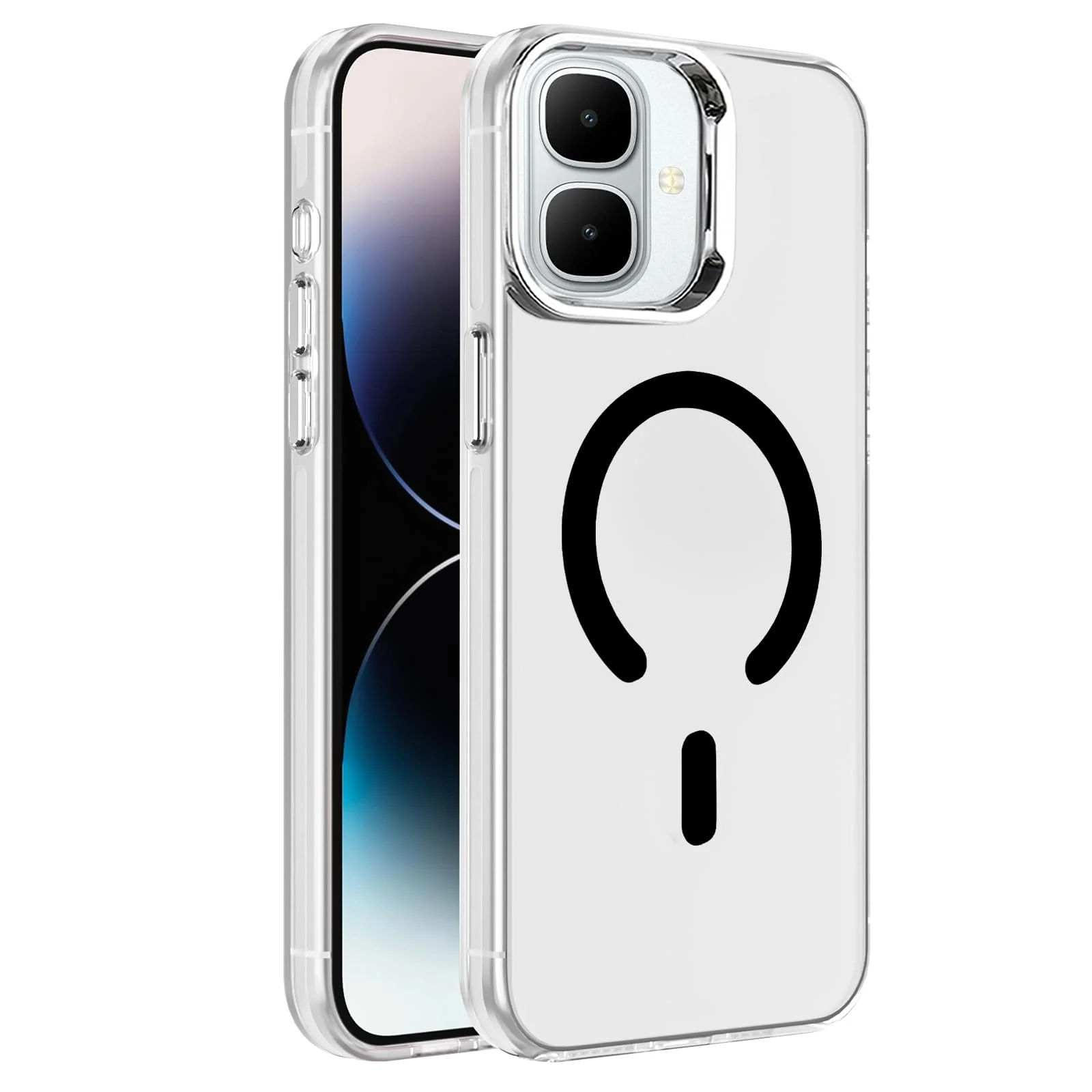 DL3 Mobilak Case for Infinix Smart 10 Crystal Clear [Not Compatible with MagSafe] Soft TPU Gel Case Flexible Silicone Anti-Scratch Transparent TPU Cover - Black