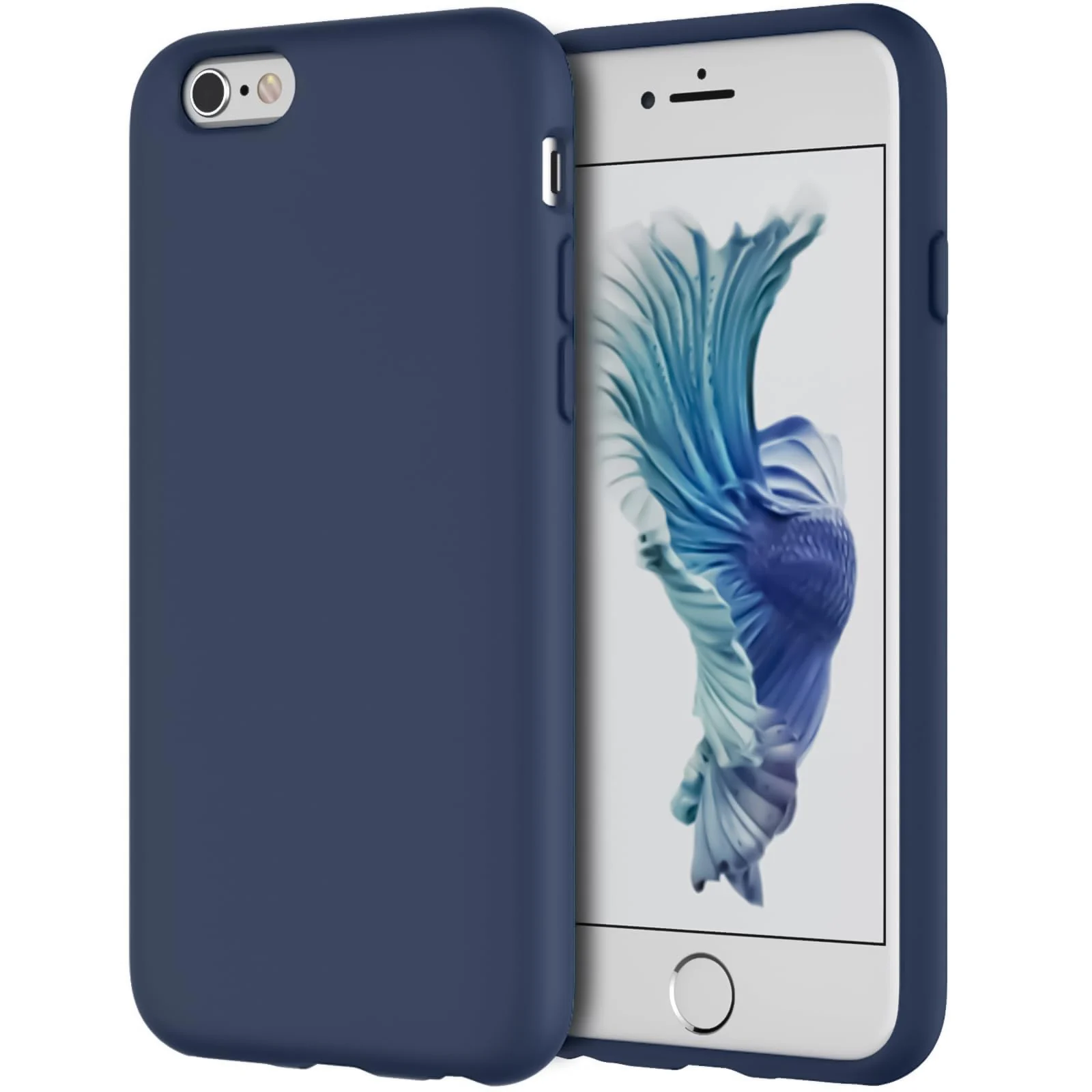 DL3 Mobilak Liquid Silicone Case for iPhone 6 / 6S, Shock-absorbing protection, Scratch-resistant surface, Soft microfiber lining - Blue