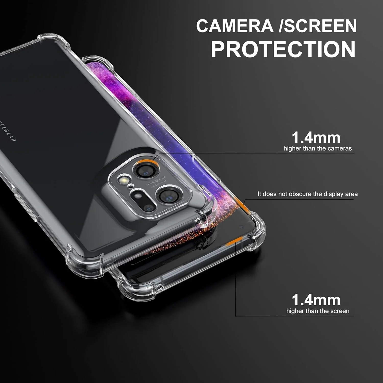 DL3 Mobilak Clear TPU Protective Case for OPPO Find X5 with Camera Protection and Shockproof Design - Clear