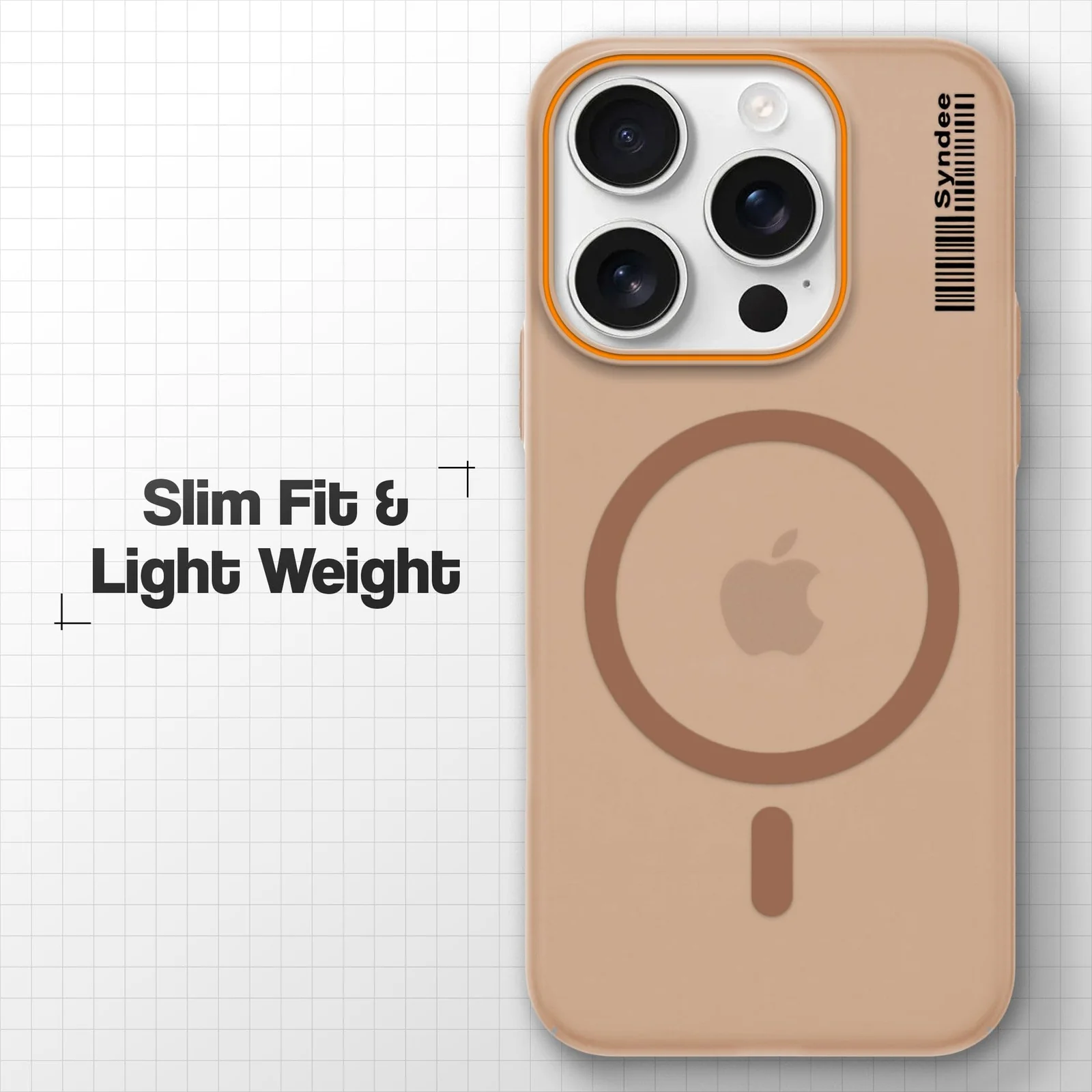 DL3 Mobilak Translucent Matte Case for iPhone 16 Pro Max 6.9-inch, Compatible with MagSafe accessories, Shock-absorbing protection, Integrated ring holder - Brown