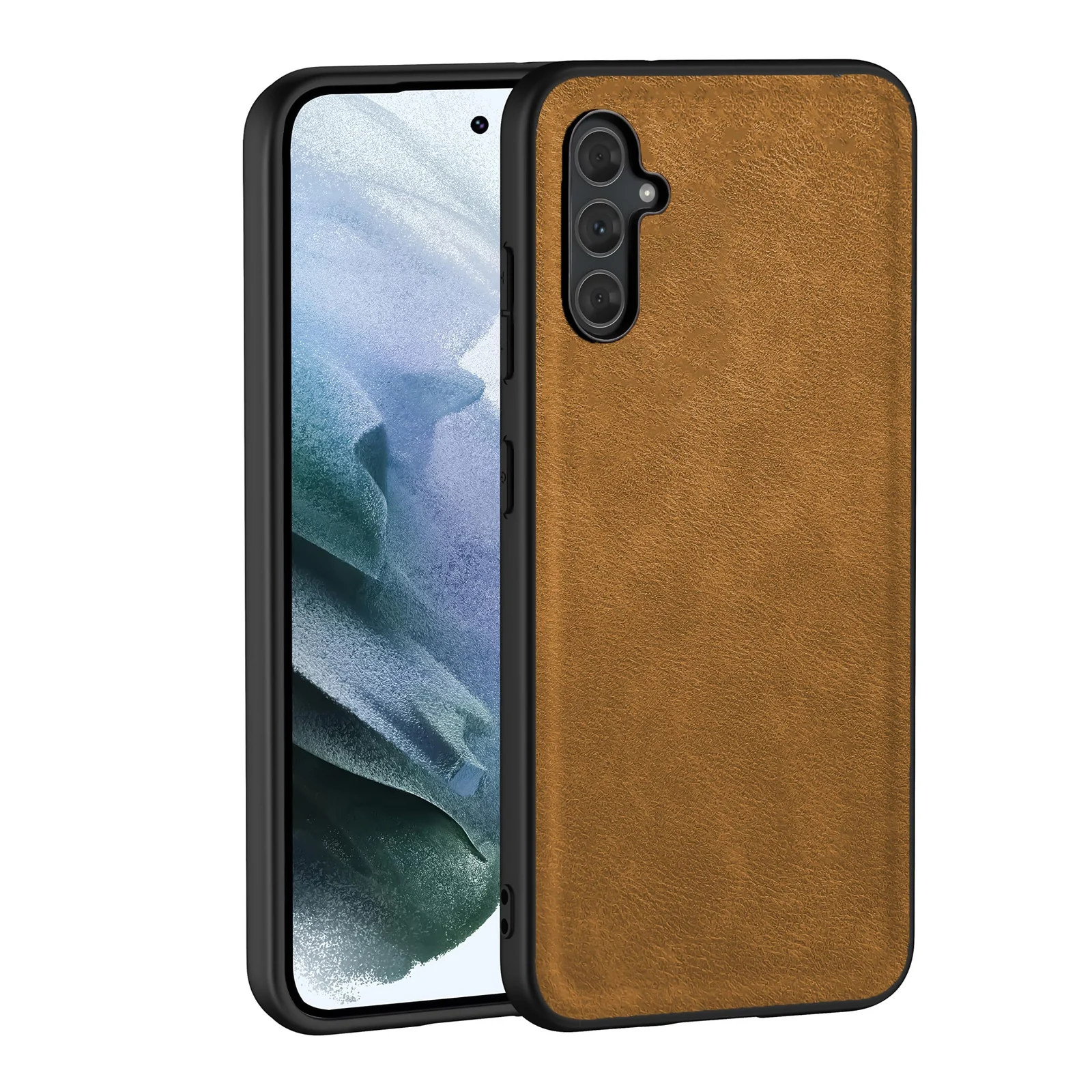 Dl3 Mobilak Case for Samsung Galaxy A25 Leather Case,Anti-Drop, Anti-Shock, Non-Slip Texture,Simple Cell Phong Cover (Black)
