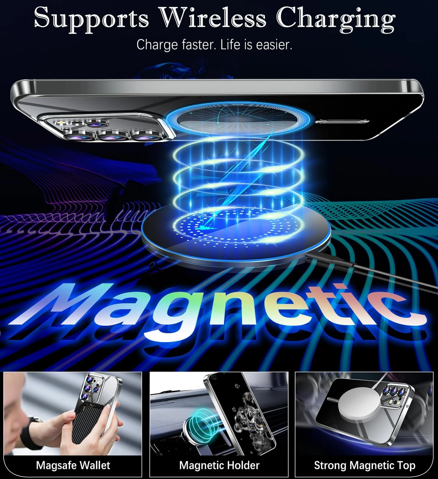 DL3 Mobilak Clear TPU Case for Samsung Galaxy S20 Ultra, Compatible with MagSafe accessories, Supports wireless charging, Camera protection - Silver