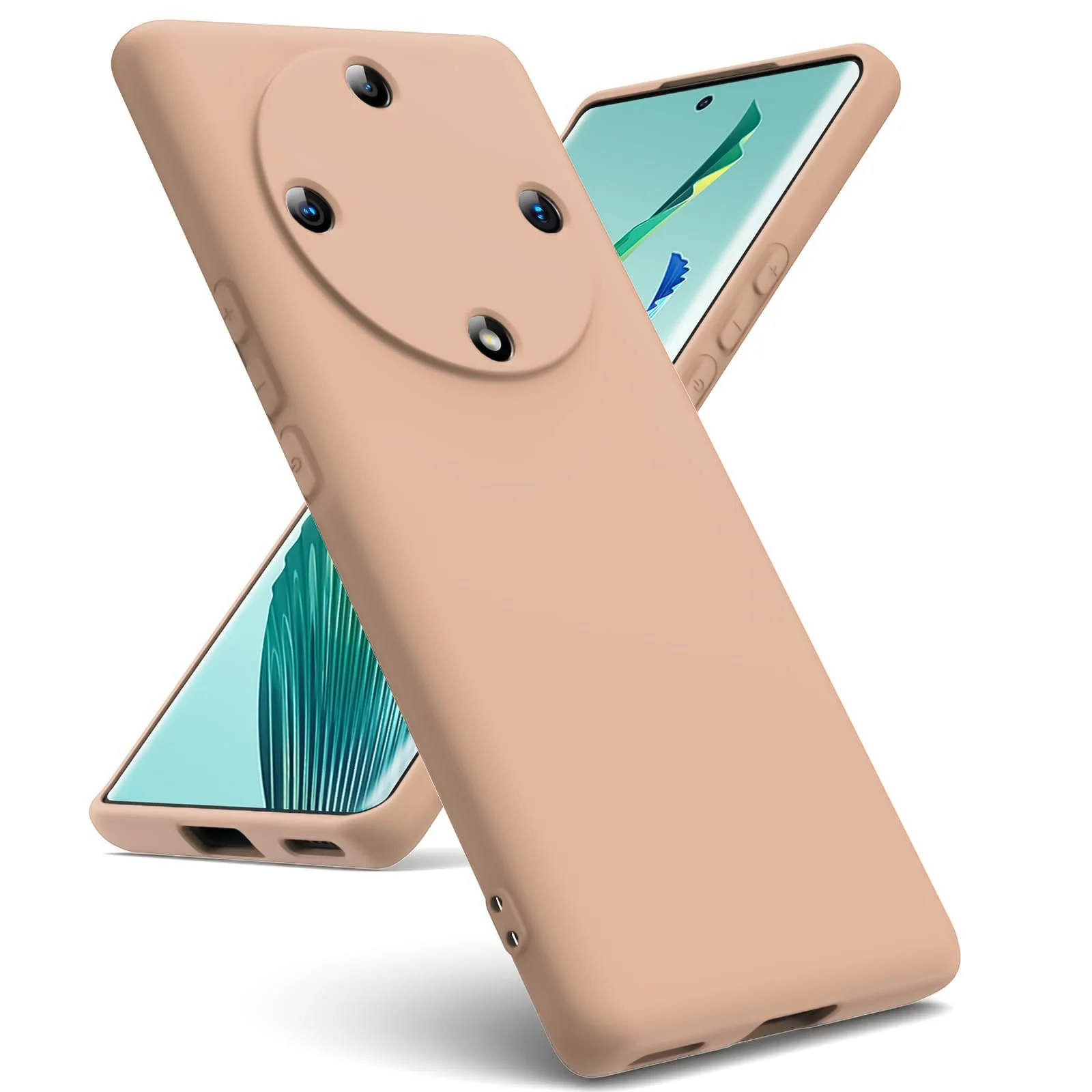 DL3 Mobilak Silicone Protective Case for Honor X9a, Shock-absorbing protection, Scratch-resistant surface, Soft microfiber lining - Light Orange