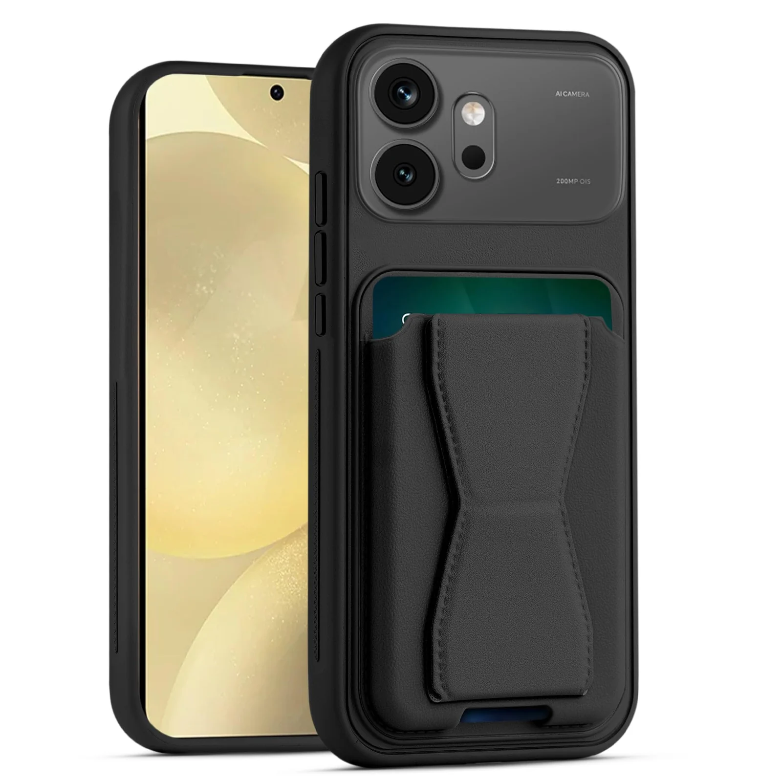 Dl3 Mobilak Leather Wallet Case Compatible with Honor 600 5G, Leather Back Cover With TPU Frame, Shockproof Protective Phone Case with Card Holder Stand - Brown