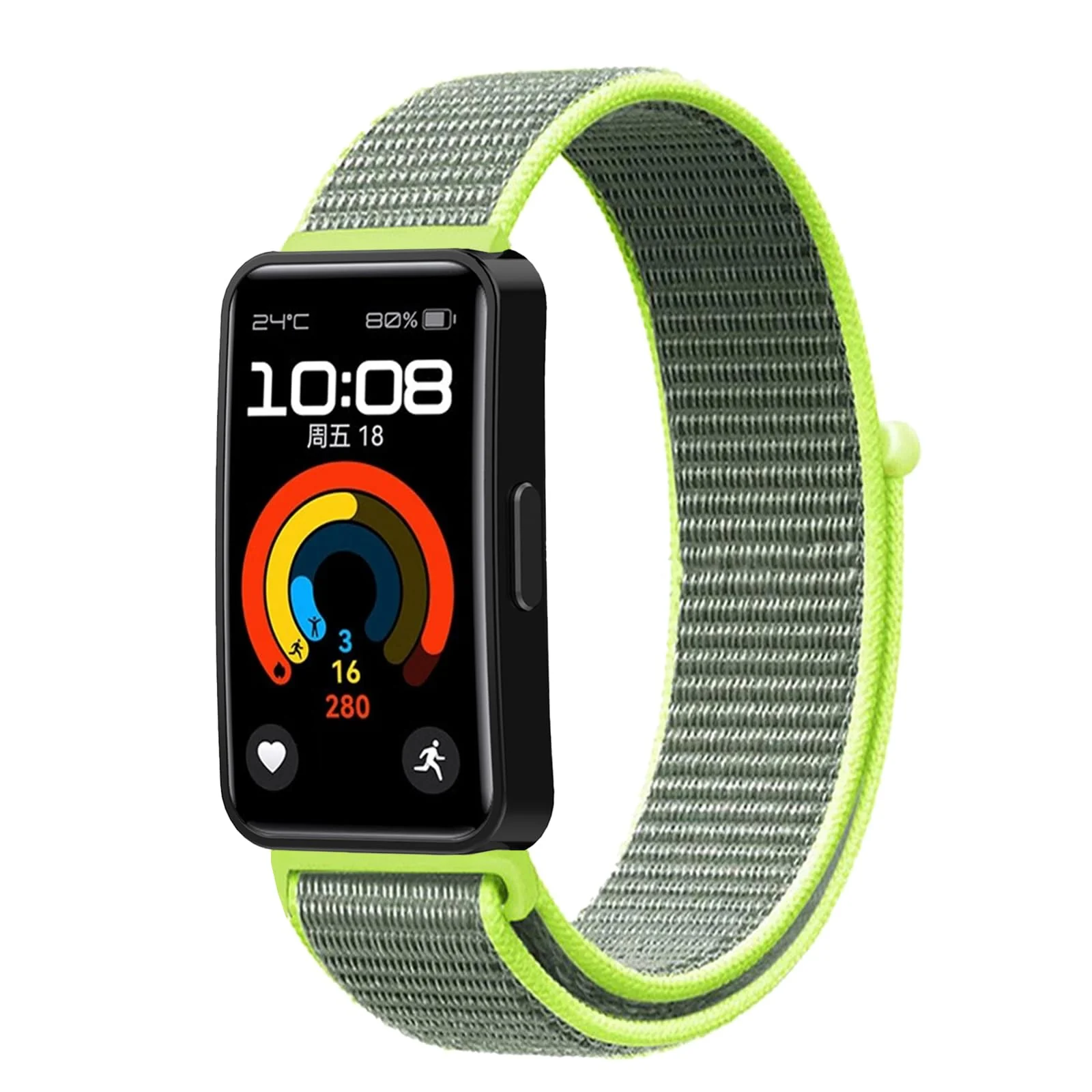 DL3 Mobilak Nylon Strap for Huawei Band 9 | Huawei Band 8 Watch Band, Men and Women Breathable Elastic Bracelet, Adjustable Straps Replacement Band Sport Watchband - Bright Yellow