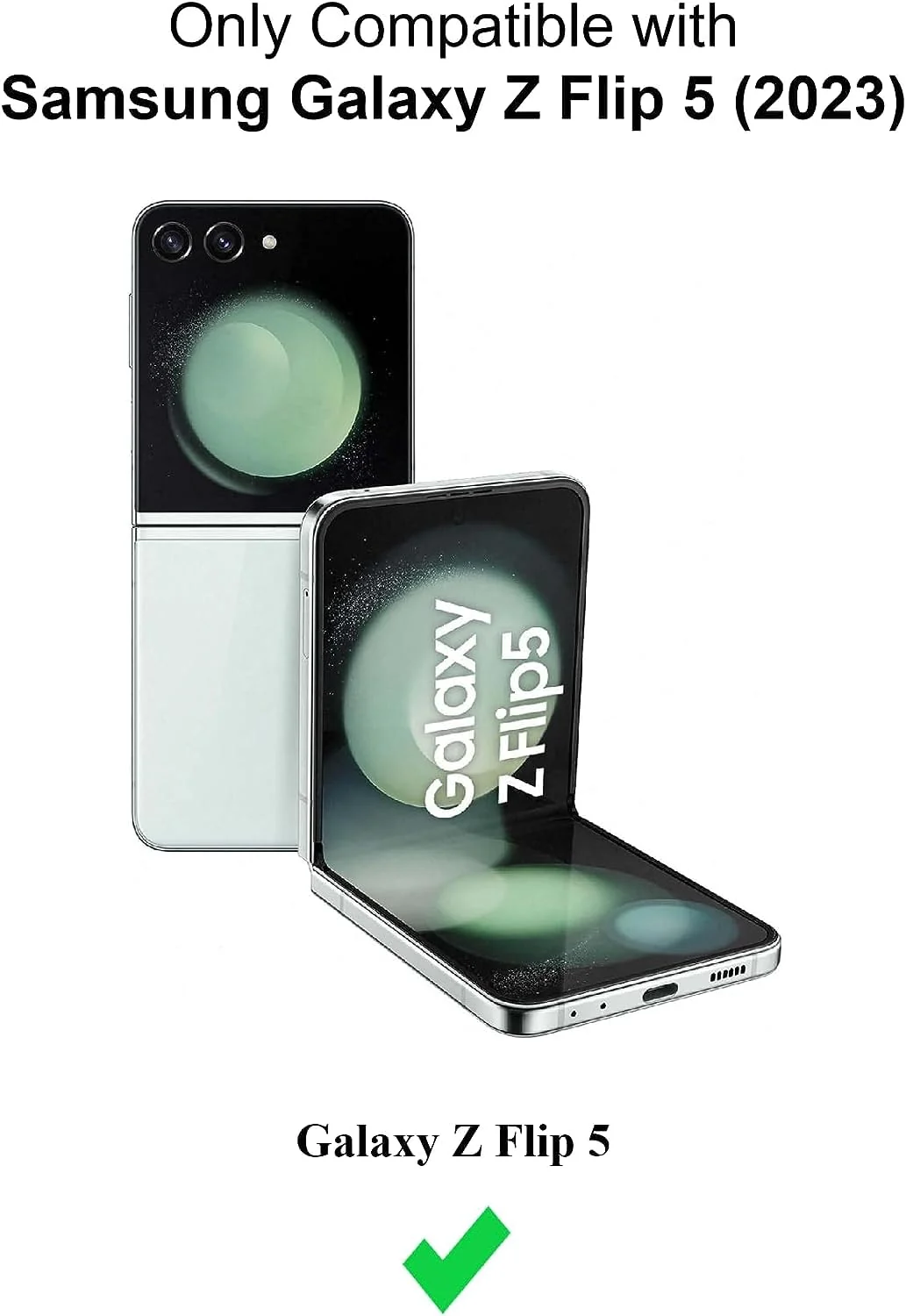 DL3 Mobilak Leather Protective Case for Samsung Galaxy Z Flip 5, Shock-absorbing protection, Raised edges around the screen and camera, Slim, lightweight profile - Gray