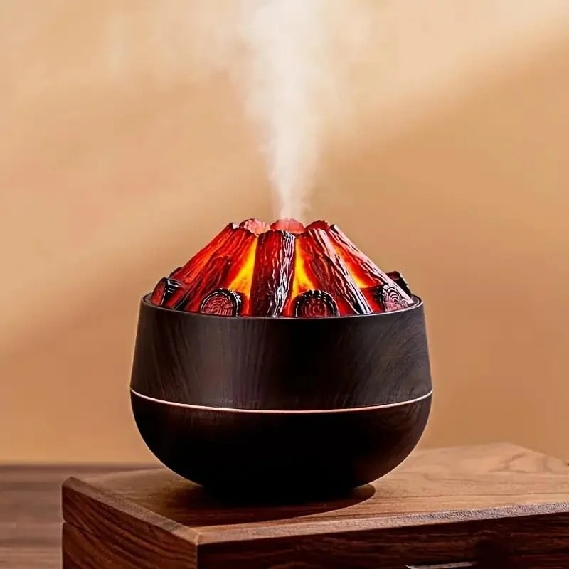 Mobigon Wood Cool Mist Ultrasonic Humidifier for Room Moisture, Aroma Diffuser for Home, 300ml Essential Oil Diffuser with 7 Colorful Night Light, Auto Shut-Off, Home, Office, car - A. Dark Brown