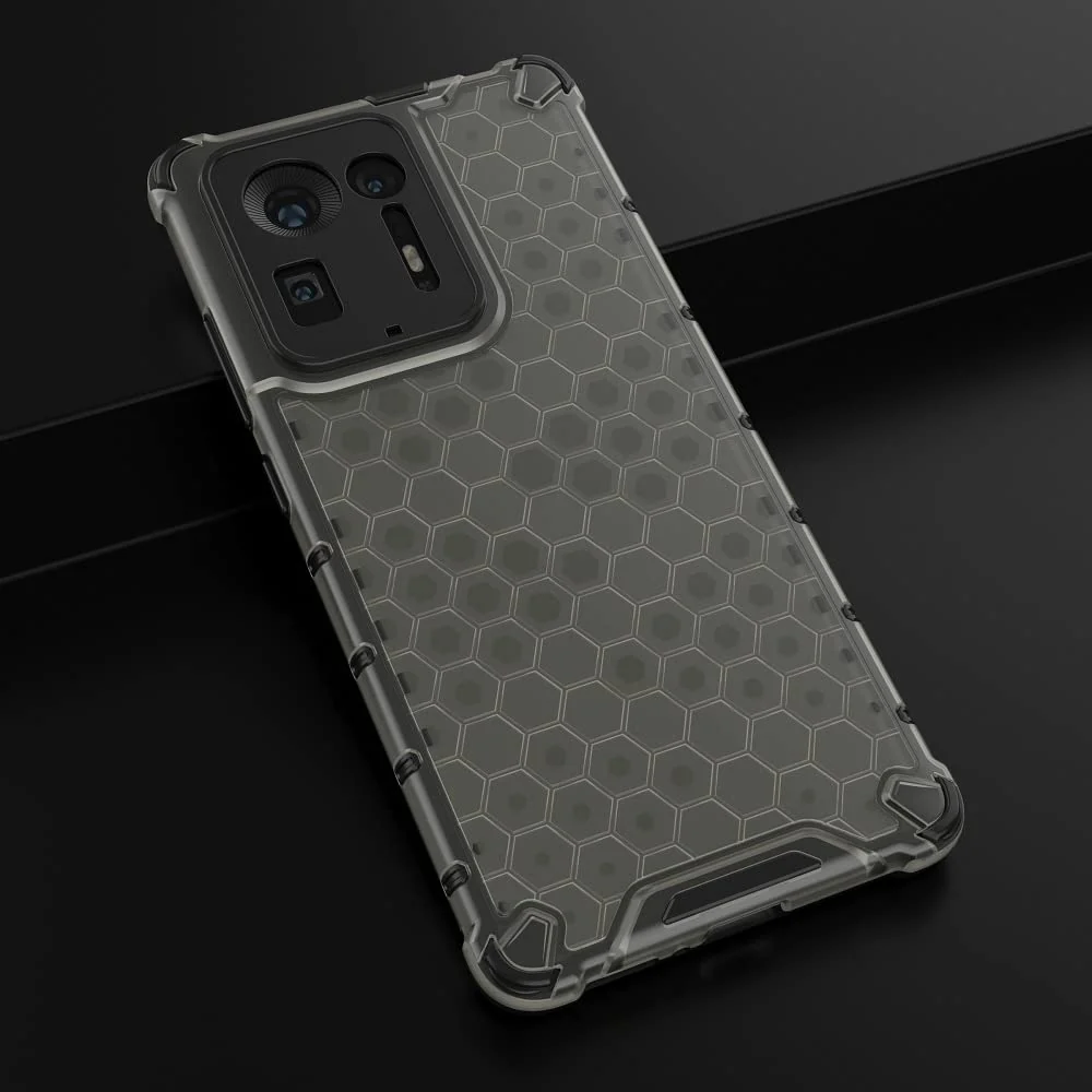 DL3 Mobilak Honeycomb Protective Case for Xiaomi Mi Mix 4, Shock-absorbing protection, Transparent design, Slim, lightweight profile - Black