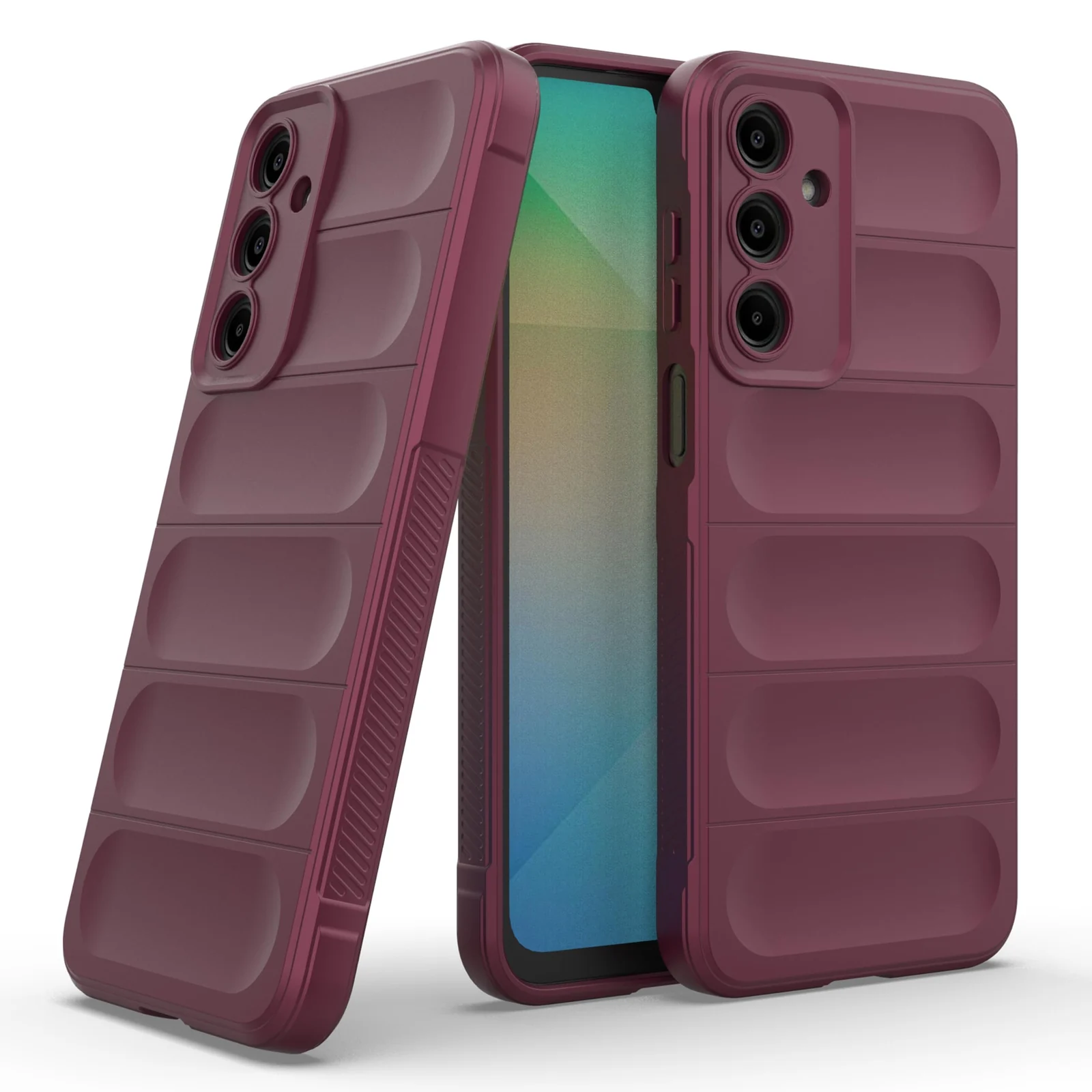 DL3 Mobilak Silicone Case for Samsung Galaxy A25 Heavy Duty Protective [Slim Fit] Shockproof Soft Flexible Protective Design Shock-Absorption TPU Cover With Camera Protection - Wine Red