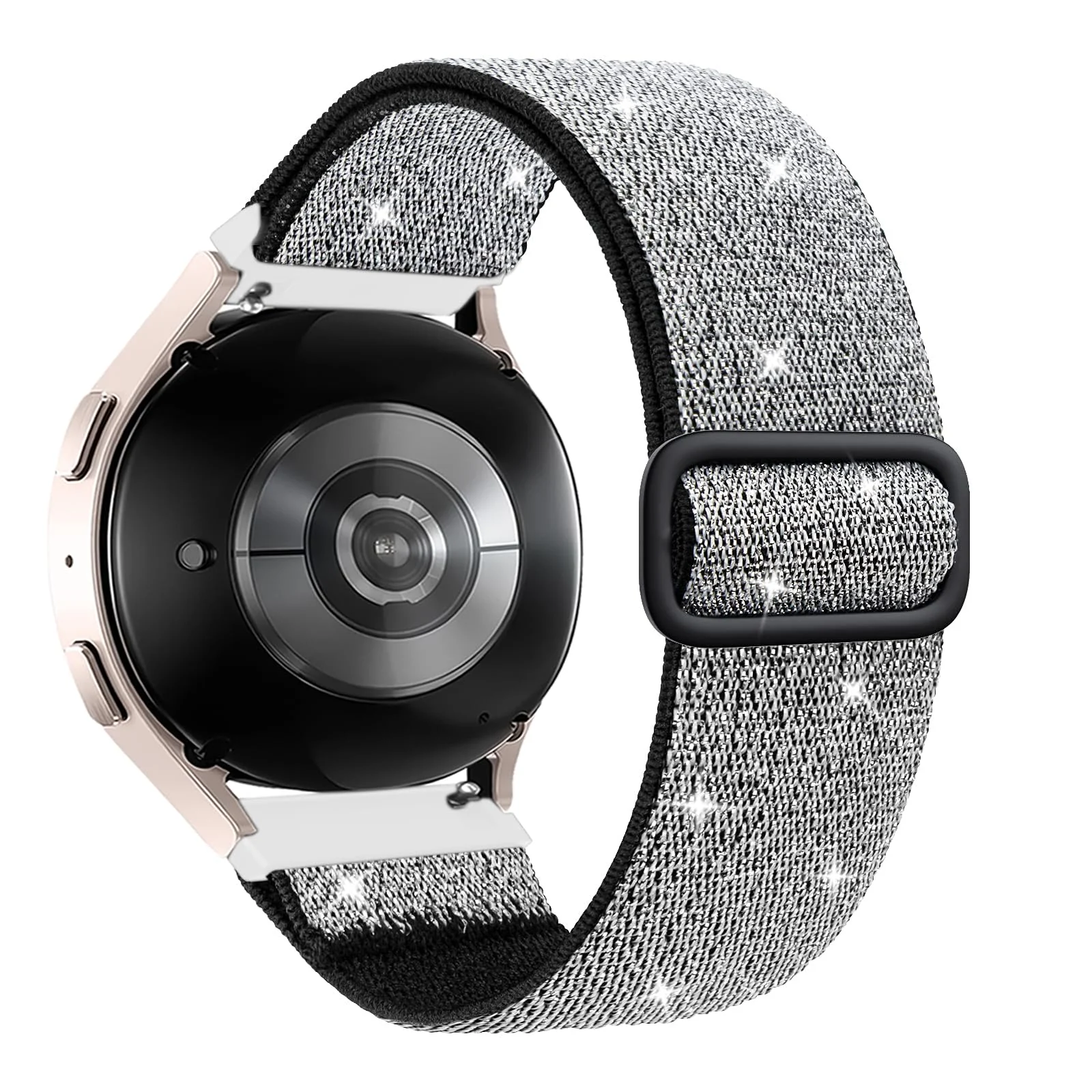DL3 Mobilak Strap Nylon Loop 22MM Band For Xiaomi Redmi Watch 5 Active/5 Lite/Samsung Galaxy Watch 3 45mm/Watch 46mm/Gear S3/For Huawei watch GT5 GT4 GT3 GT2 GT 46MM/GT2E/GT2 Pro/GT 3 Pro/GT5 Pro - Black Silver