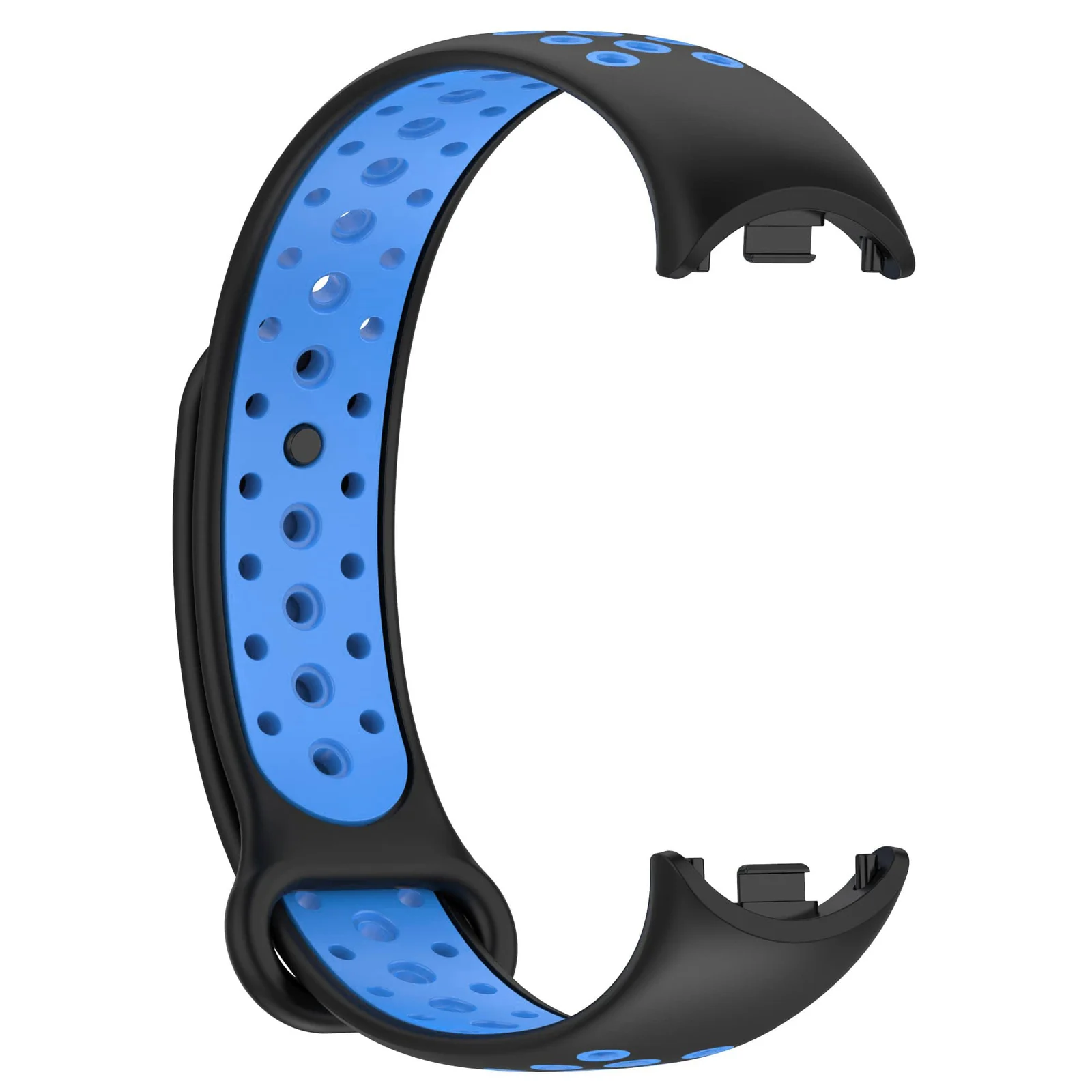 DL3 Mobilak Strap for Xiaomi Mi Band 9 / Mi Band 8, Breathable Sport Silicone Watch Band Strap, Replacement Bracelet Wristband Wrist Strap for Xiaomi Smart Band 9/Xiaomi Smart Band 8 Watch Accessories - Black Blue