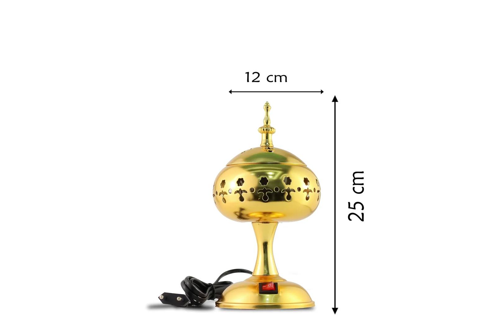 Mobigon Arabian Electric Incense Burners metal Vintage Arabic Burner, Middle Eastern Incense Holder- Electric Incense Burner Bakhoor Suitable For Arabian Oud, Home, Hotel Decor - J. Gold