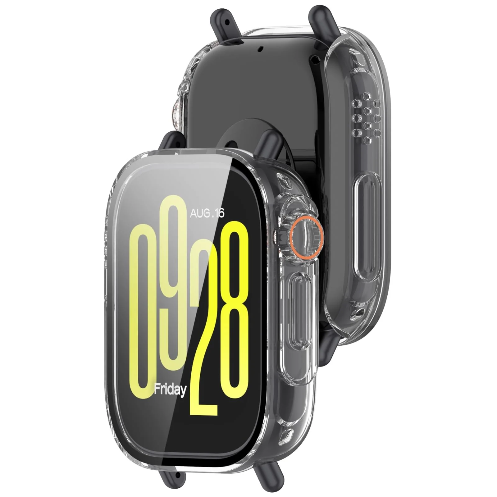 DL3 Mobilak for Xiaomi Redmi Watch 5 Lite Case Screen Protector, [Looks Like iWatch Ultra Case] Built-in Tempered Glass Screen Unique Design Case Cover for Redmi Watch 5 Lite - Clear