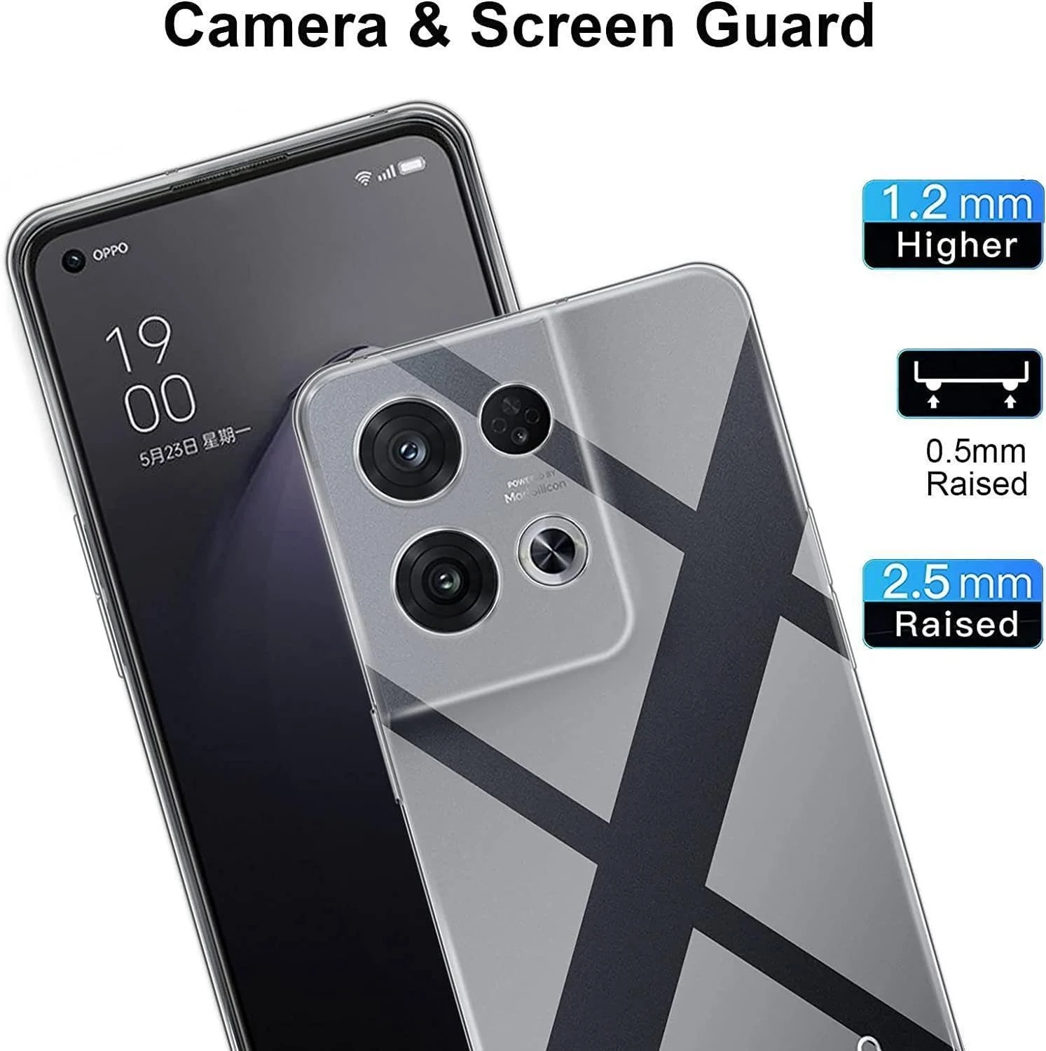 DL3 Mobilak Case Compatible with Reno 8 Pro / 8 Pro Plus Case Crystal Soft TPU Gel Case Flexible Silicone Anti-Scratch Camera Protection TPU Cover - Clear