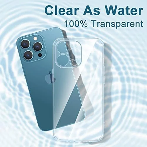 DL3 Mobilak Camera Protective Case Compatible with iPhone 13 Pro Max Case, Mobile Phone Case iPhone 13 Pro Max Thin Soft Silicone Anti-Yellow Protective Case - Clear