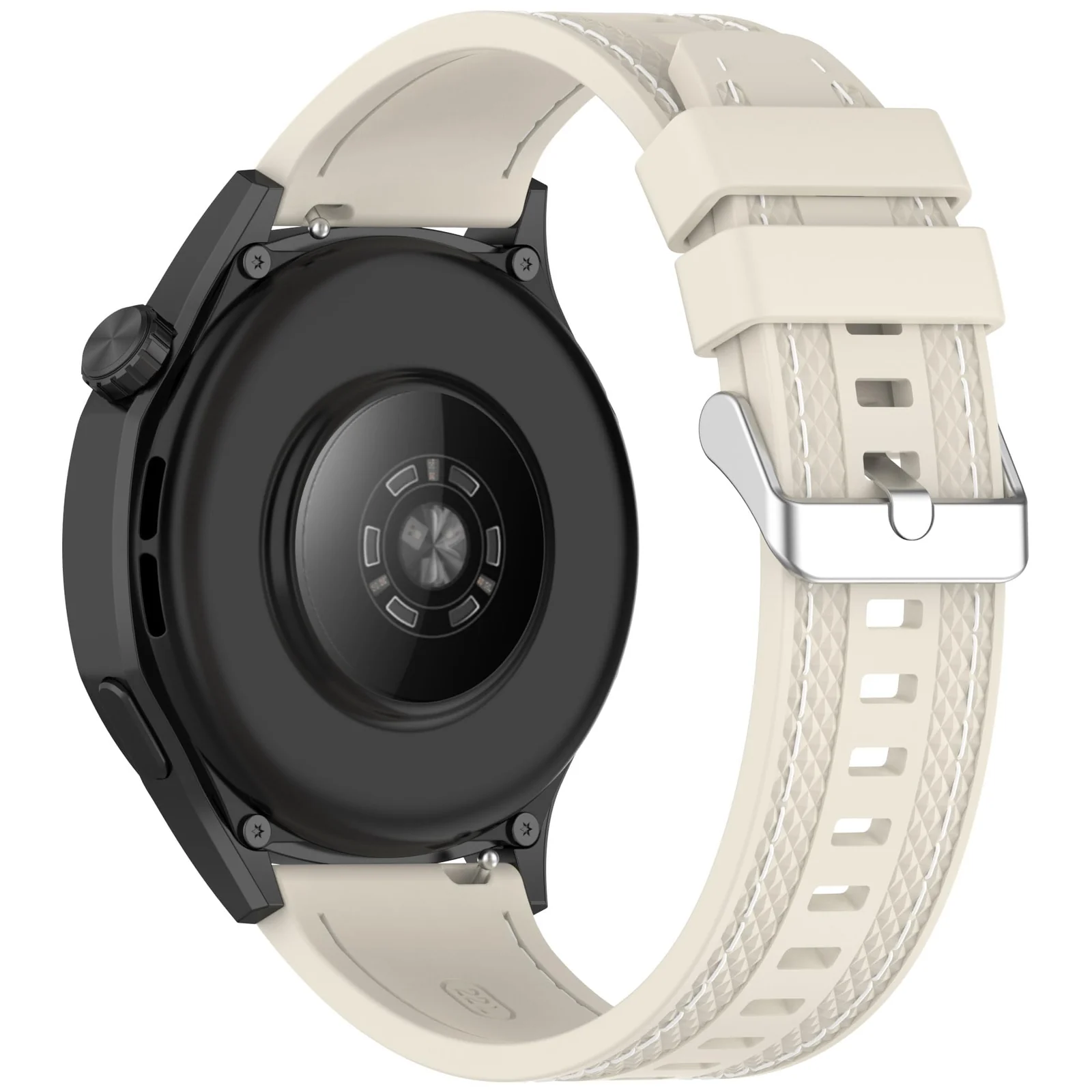 DL3 Mobilak 22mm Rubber Strap Compatible with Huawei Watch GT5 46mm/GT 5 Pro 46mm/ GT4 46mm/GT 3 Pro, Soft Durable Bracelet Nylon Silicone Replacement Band for Huawei Watch 4 Pro/Watch 3 - Starlight
