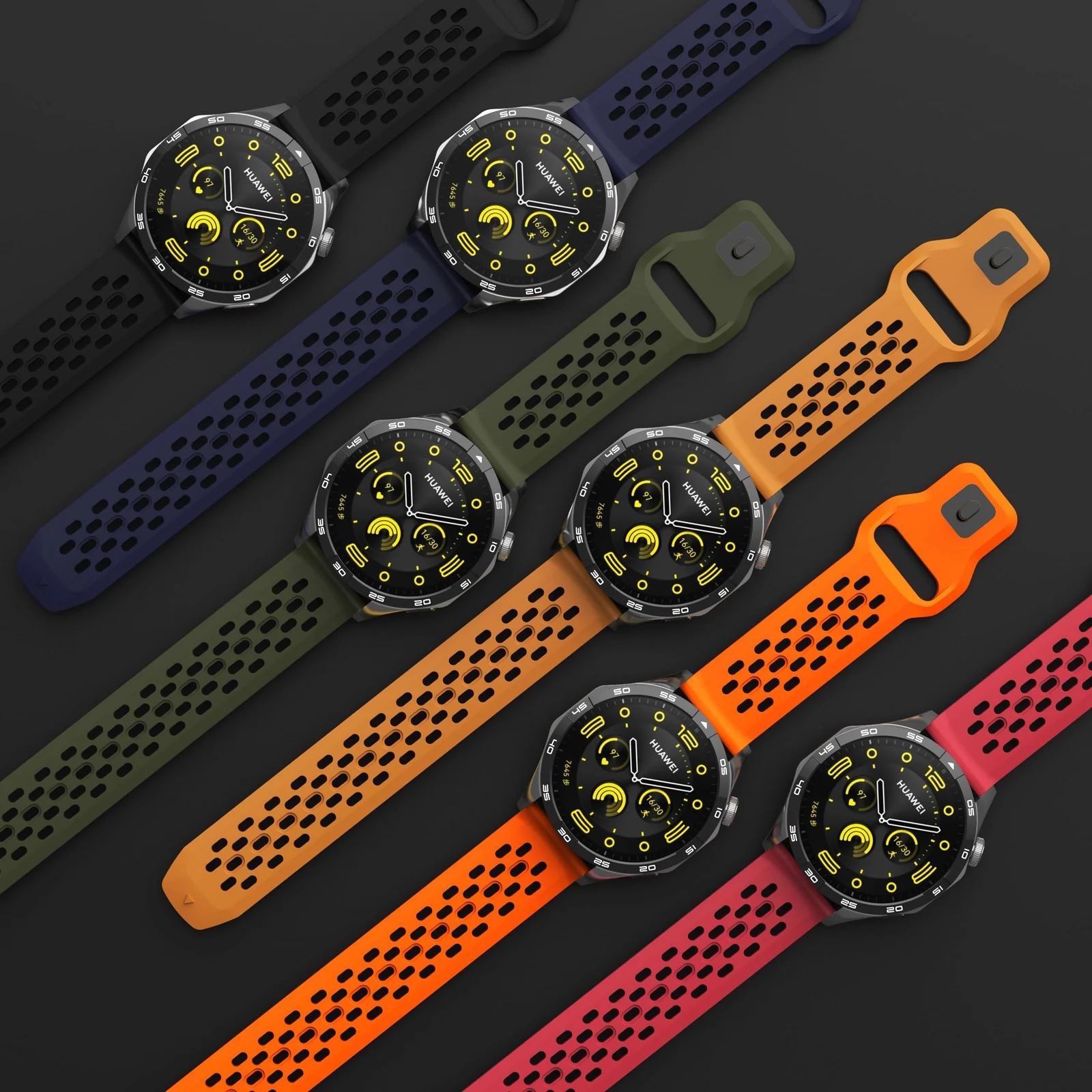 DL3 Mobilak 22mm Breathable Sport Band for Xiaomi Redmi Watch 5 Lite/5 Active/Samsung Galaxy Watch 3 45mm/Watch 46mm/Gear S3/Huawei watch GT6 GT5 GT4 GT3 GT2 (46MM)/GT2E/GT 3 Pro/GT 5 Pro, Soft Silicone Strap - Army Green
