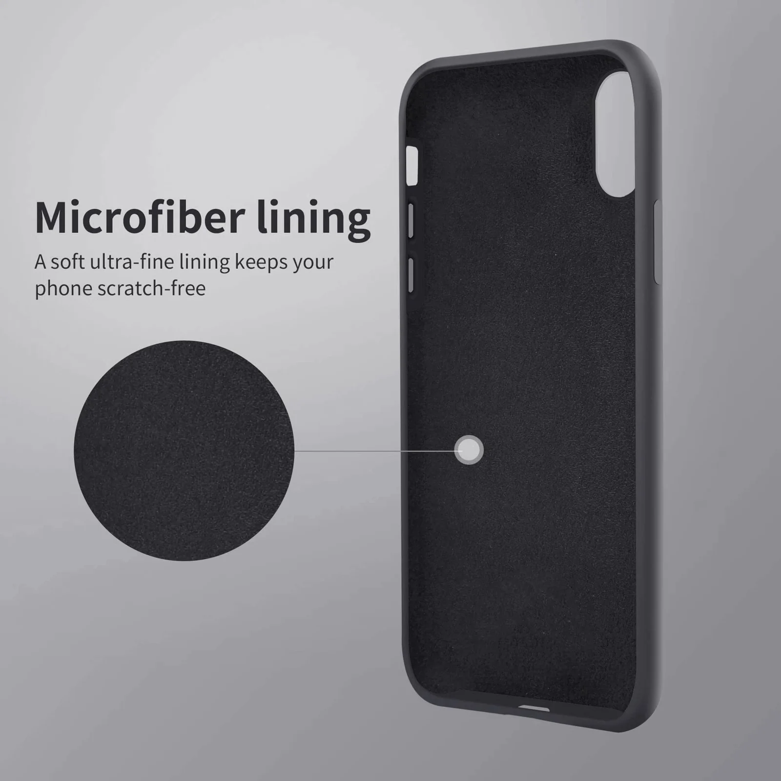 DL3 Mobilak Compatible with iPhone X/iPhone XS Case, Liquid Silicone Case, Full Body Protective Cover, Shockproof, Slim Phone Case, Anti-Scratch Soft Microfiber Lining - Deep Gray