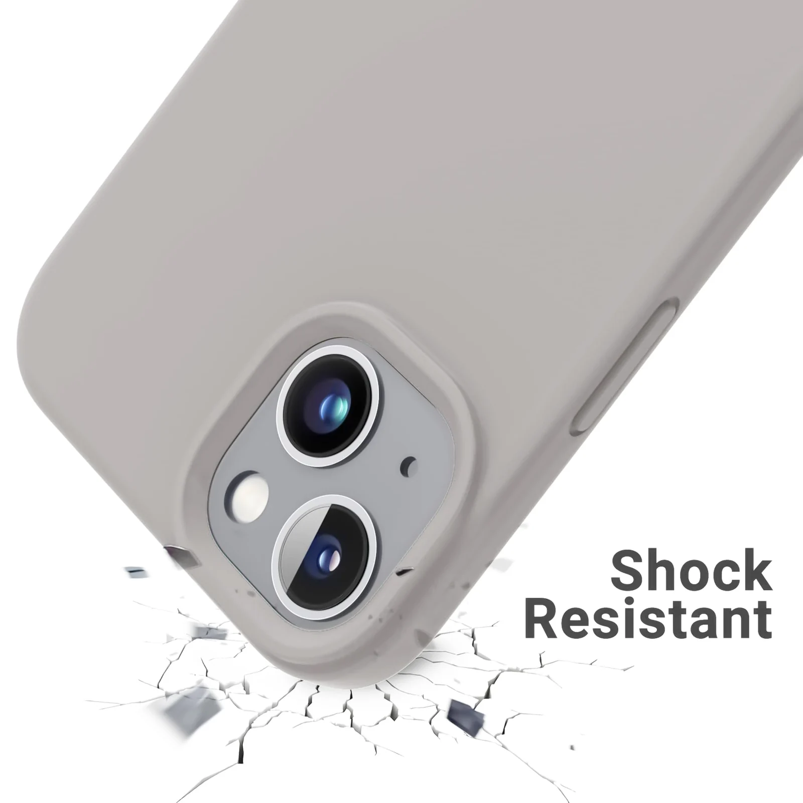 DL3 Mobilak Compatible with iPhone 13 / iPhone 14 (6.1 Inch) Case, Liquid Silicone Case, Full Body Protective Cover, Shockproof, Slim Phone Case, Anti-Scratch Soft Microfiber Lining (Off White 2) - Off-White 2