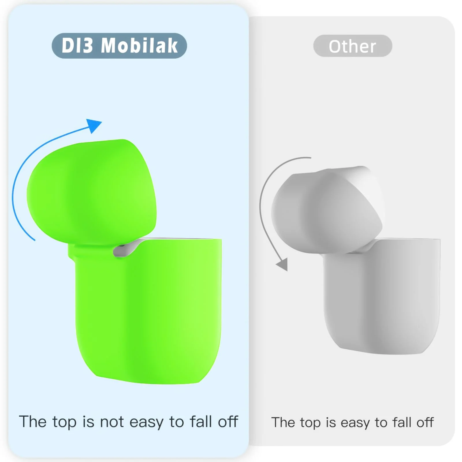DL3 Mobilak Compatible with AirPods 4 Case (2024), Soft Silicone Full Protective Case Cover with Keychain, For Apple AirPods 4th Generation for Women Men - Neon Green