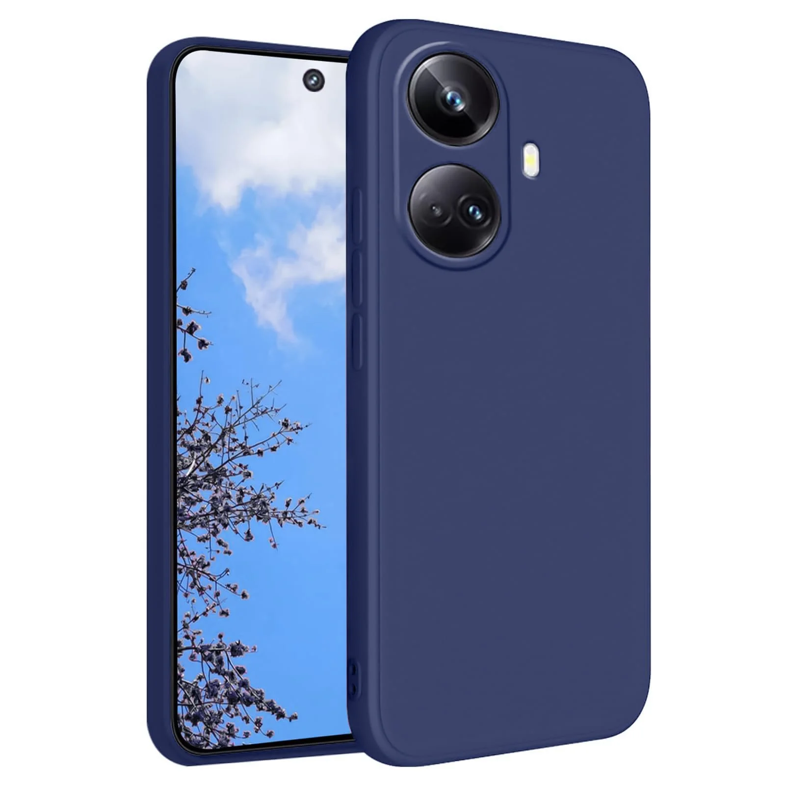 DL3 Mobilak Silicone Protective Case for realme 10 pro plus, Shock-absorbing protection, Scratch-resistant surface, Soft microfiber lining - Blue 1
