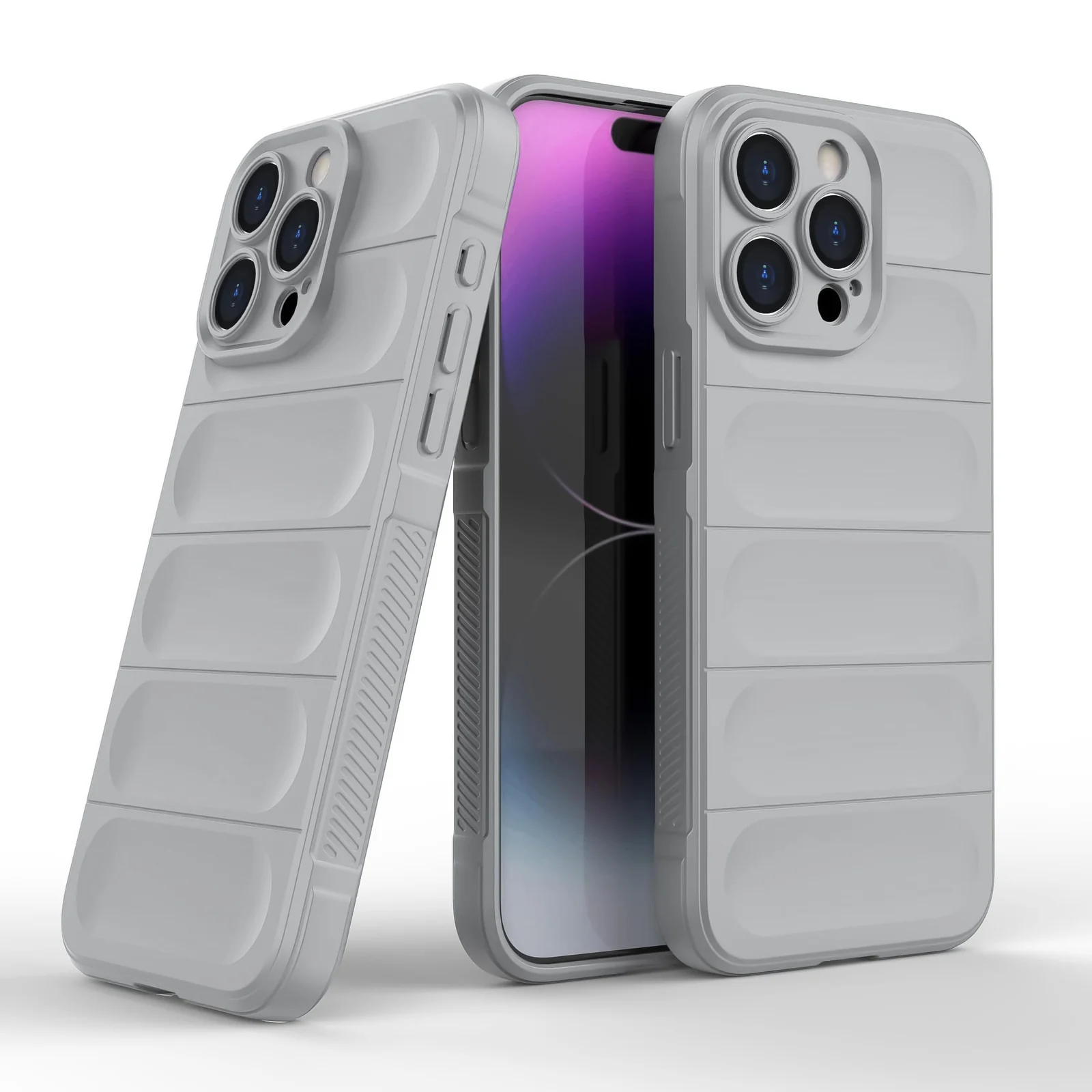 DL3 Mobilak Silicone Case for iPhone 11 Pro Max 6.5-Inch Heavy Duty Protective [Slim Fit] Shockproof Soft Flexible Protective Design Shock-Absorption TPU Cover With Camera Protection - Gray