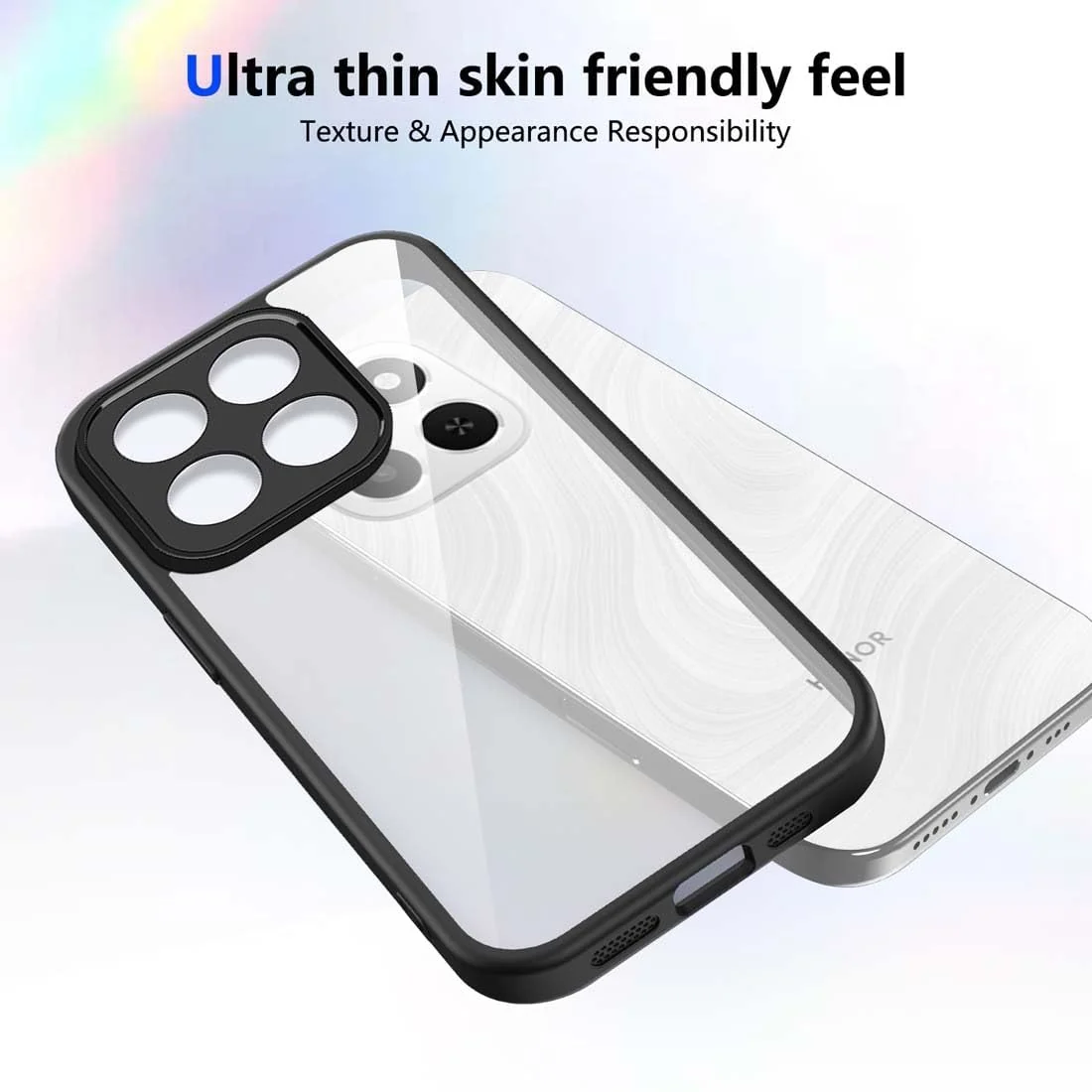 DL3 Mobilak Soft Silicone Protective Case for Honor X6C with Camera Protection and Military-Grade Protection - Black