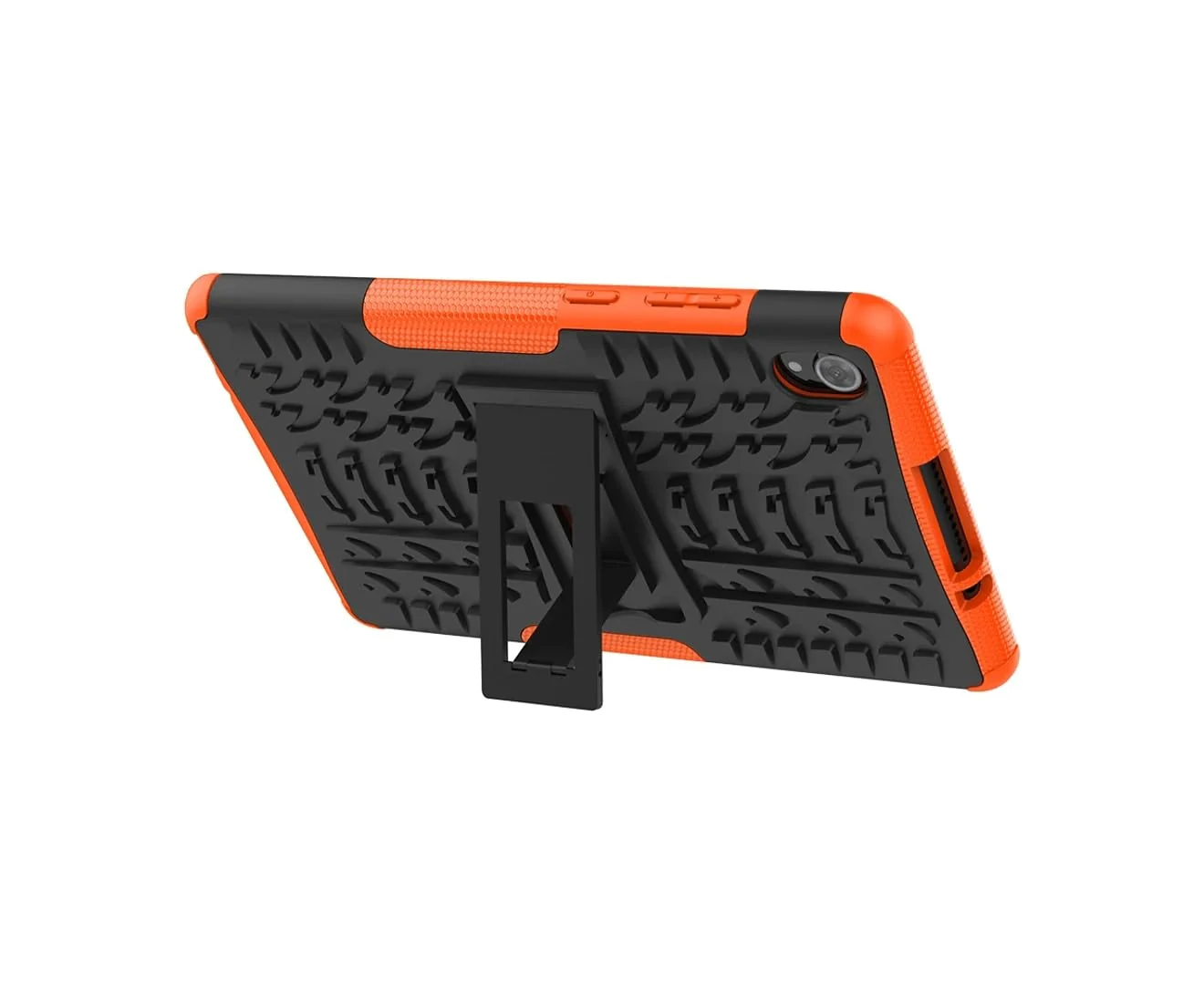 DL3 Mobilak Case For Lenovo Tab M8 4th Gen 2023/3rd Gen 2022/HD LTE 2021/Tab M8 HD/Tab M8 FHD 2019 8.0 inch, Hybrid Rugged Armor Heavy Duty 2 in 1 TPU + PC Dual Layer Case with Kickstand - Orange