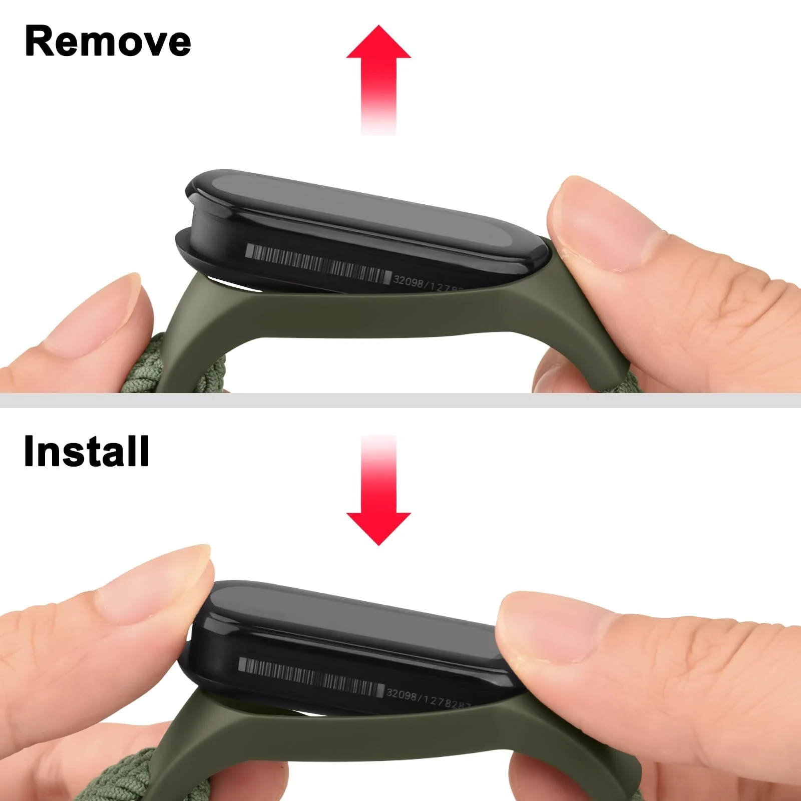 DL3 Mobilak Nylon Wristband Compatible for Xiaomi Mi Band 7/Mi Band 6/Mi Band 5/Mi Band 4/Mi Band 3, Adjustable Braided Elastic Solo Loop for Mi Band 7 6 5 4 3, Sport Strap Smart Watch Accessories - Green