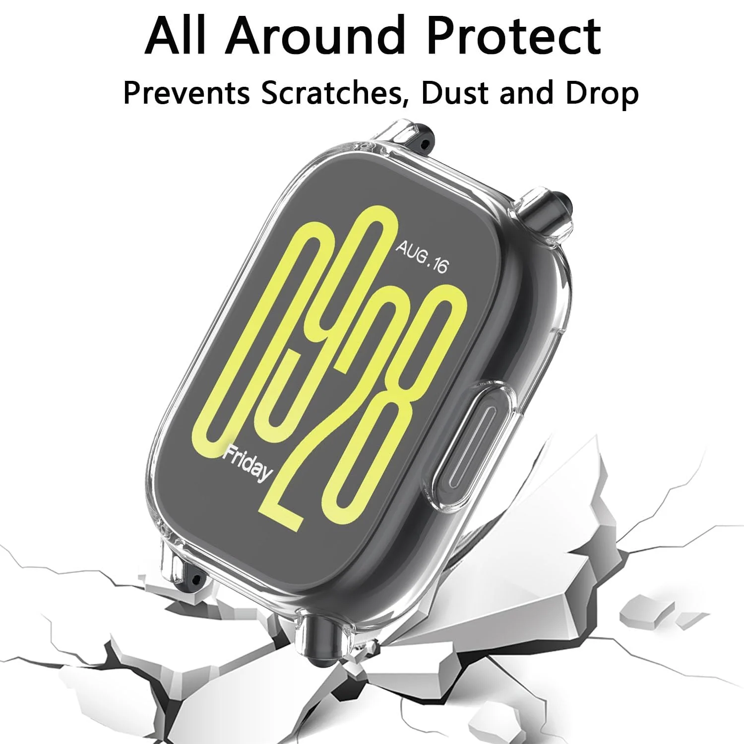 DL3 Mobilak Case for Xiaomi Redmi Watch 5 Active, Case with Screen Protector, HD Protection Cover, Soft Silicone Screen Protector Cover for Xiaomi Redmi Watch 5 Active - Clear