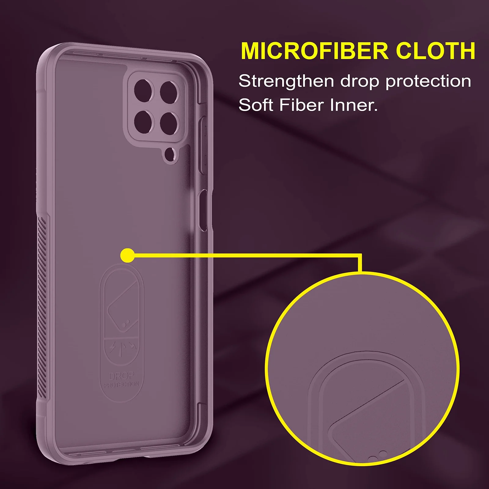 DL3 Mobilak Flexible Silicone and TPU Protective Case with Camera Protection for Samsung Galaxy M33 5G - Purple
