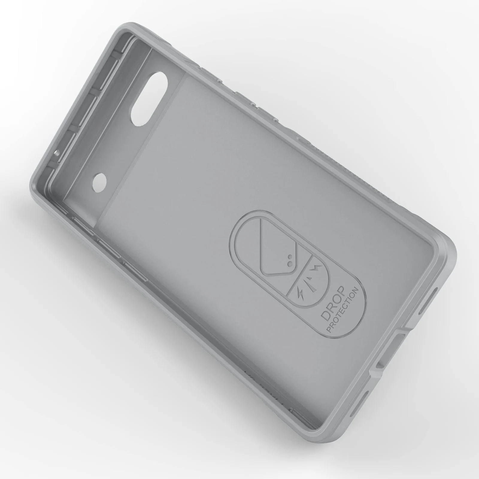 DL3 Mobilak Silicone Case for Google Pixel 6A Heavy Duty Protective [Slim Fit] Shockproof Soft Flexible Protective Design Shock-Absorption TPU Cover With Camera Protection - Gray