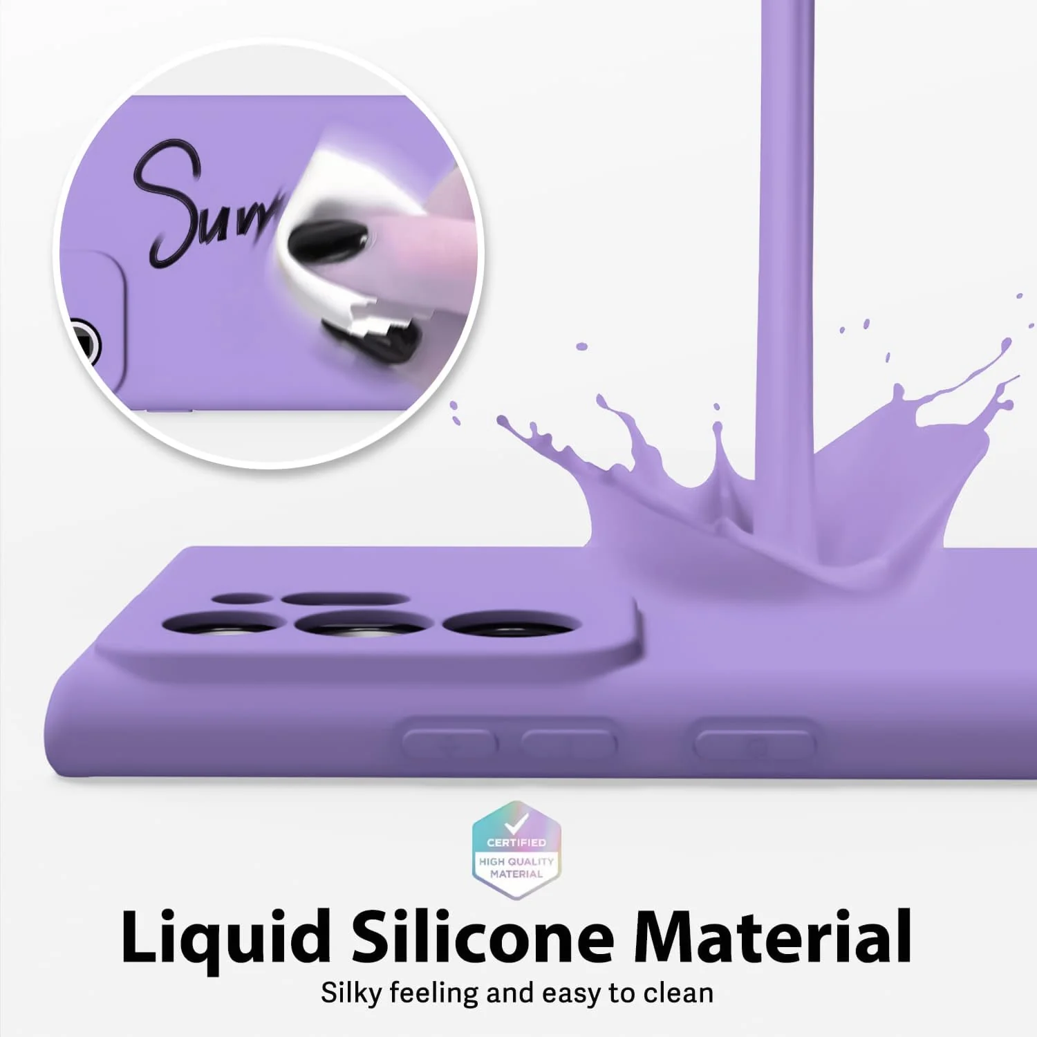 DL3 Mobilak Silicone Protective Case for Samsung Galaxy Note 20 Ultra, Shock-absorbing protection, Scratch-resistant surface, Soft microfiber lining - Light Purple