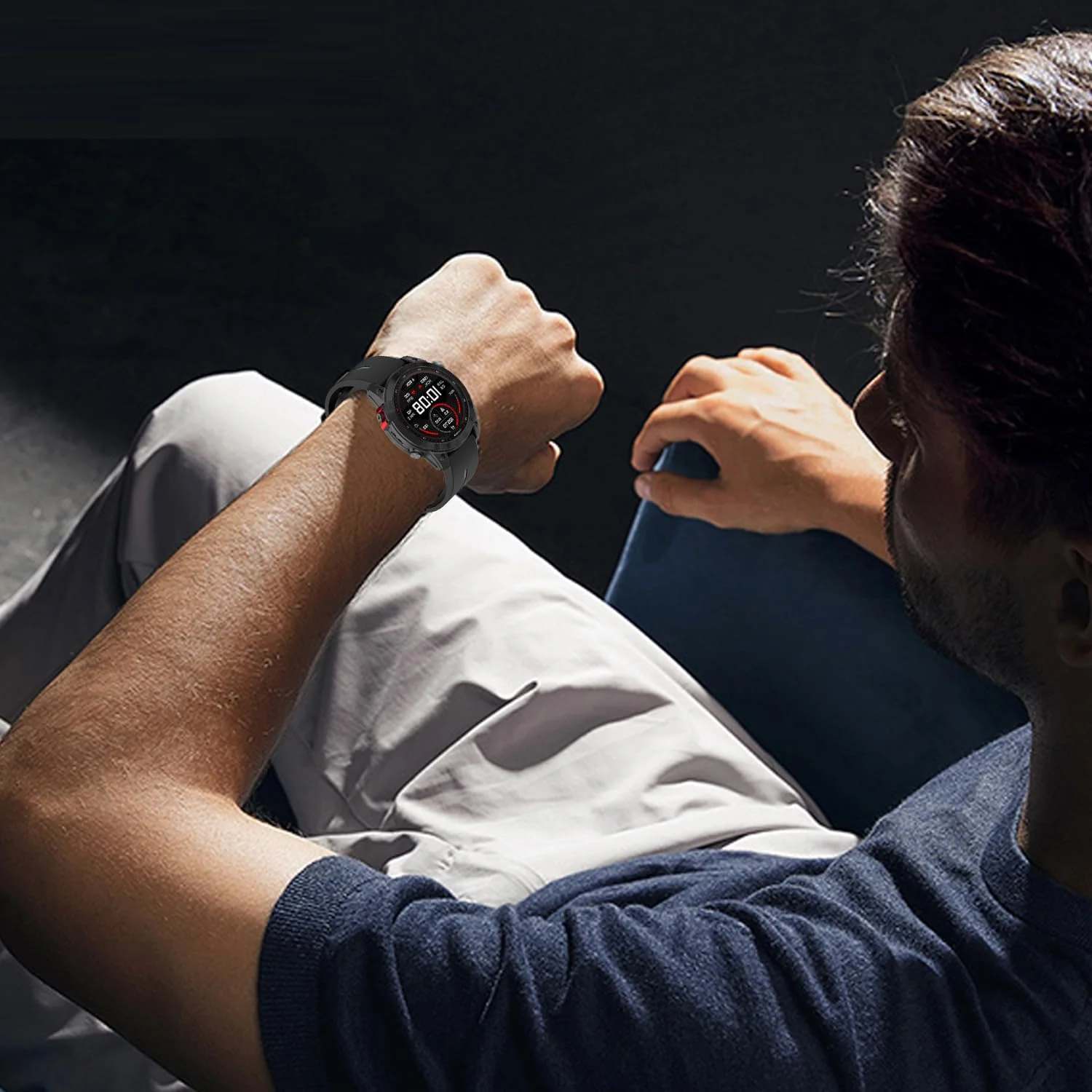 DL3 Mobilak Strap Silicone Magnetic Buckle 20MM For Samsung Gear Sport/Watch 6/5/4/5 Pro 45mm/S2 classic/active 2 40mm 44mm/Amazfit GTS 2/2e/GTS 3/3 Pro/GTS 4/GTS 2 Mini/3 Mini/4 Mini/Bip 3/Bip 3 Pro - Black Gray