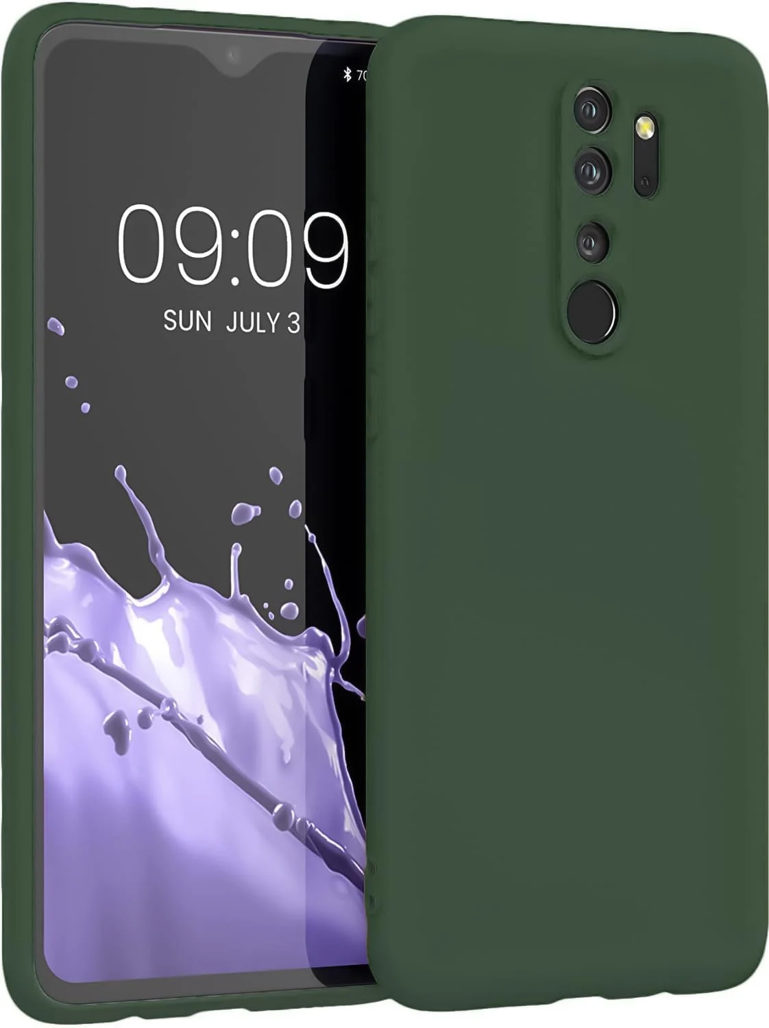 DL3 Mobilak Liquid Silicone Protective Case with Soft Microfiber Lining with Full Camera Protection for Xiaomi Redmi Note 8 Pro - Green