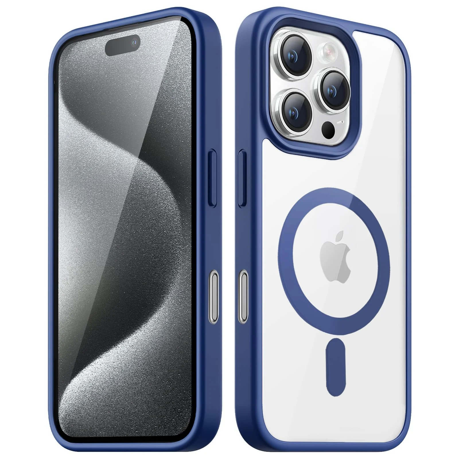 DL3 Mobilak Clear MagSafe-Compatible Magnetic Case for iPhone 16 Pro with Military-Grade Protection - Blue