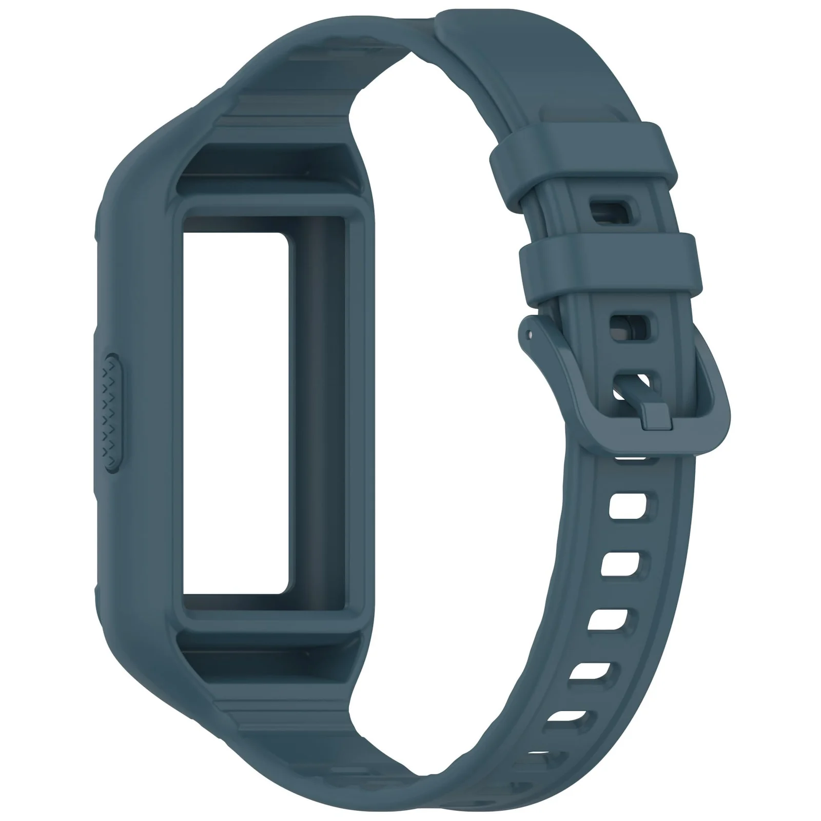 MOBIGON Rugged Silicone Strap with Bumper Case for Huawei Band 11 Pro, Petrol Blue