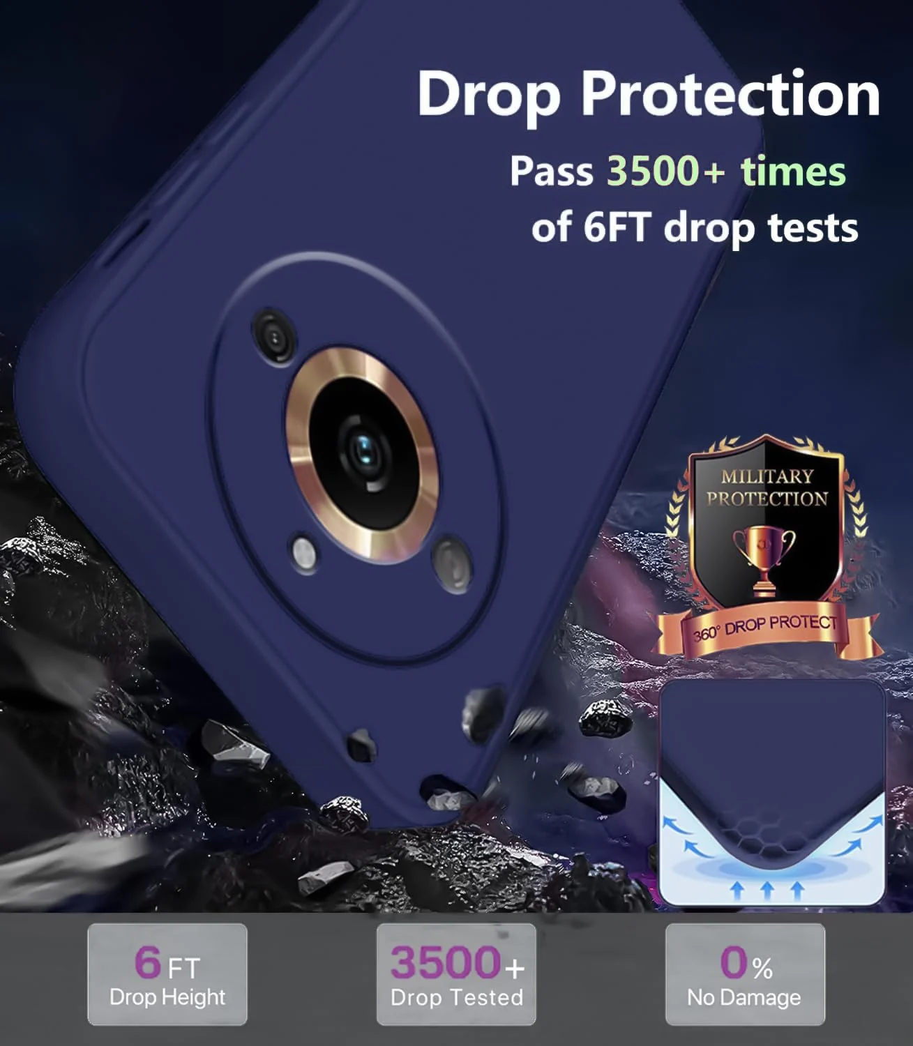 DL3 Mobilak Liquid Silicone Protective Case with Soft Microfiber Lining with Full Camera Protection for realme 11 Pro & realme 11 Pro+ Plus 5G - Blue 2