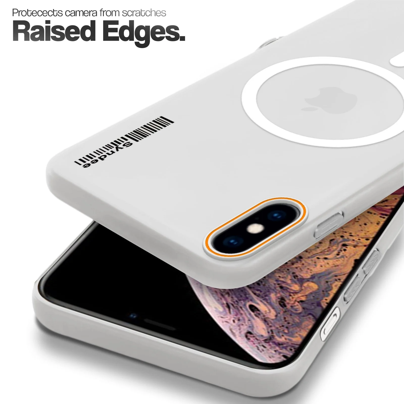 DL3 Mobilak Translucent Matte Case for iPhone X / iPhone XS, Compatible with MagSafe accessories, Shock-absorbing protection, Integrated ring holder - Clear