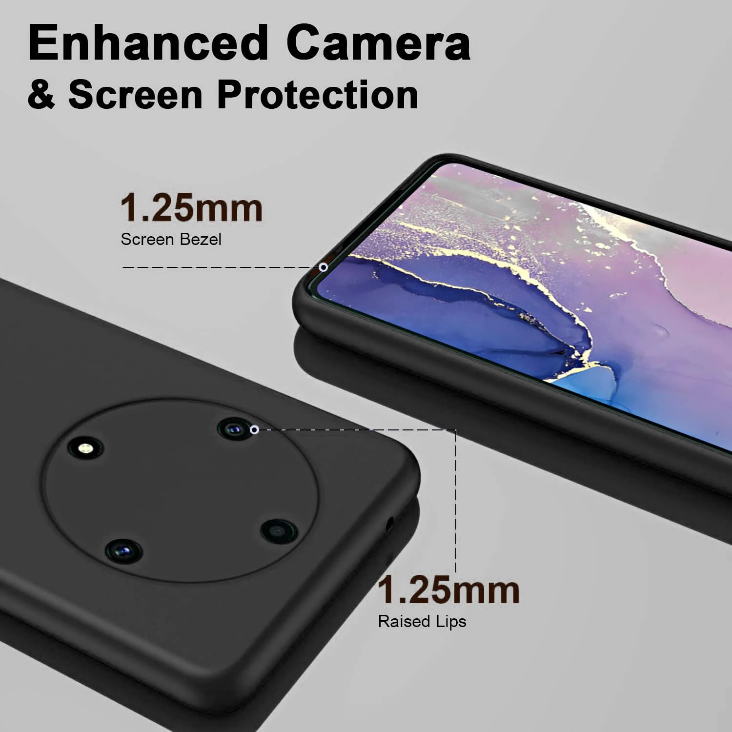 DL3 Mobilak Silicone Protective Case for Honor X9b, Shock-absorbing protection, Scratch-resistant surface, Soft microfiber lining - Black