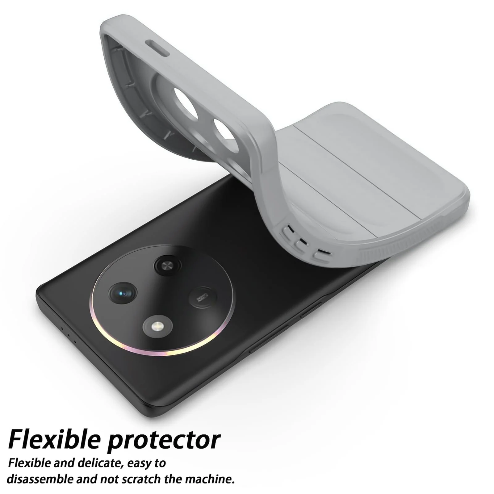 DL3 Mobilak Flexible Silicone and TPU Protective Case with Camera Protection for Honor X9C - Gray