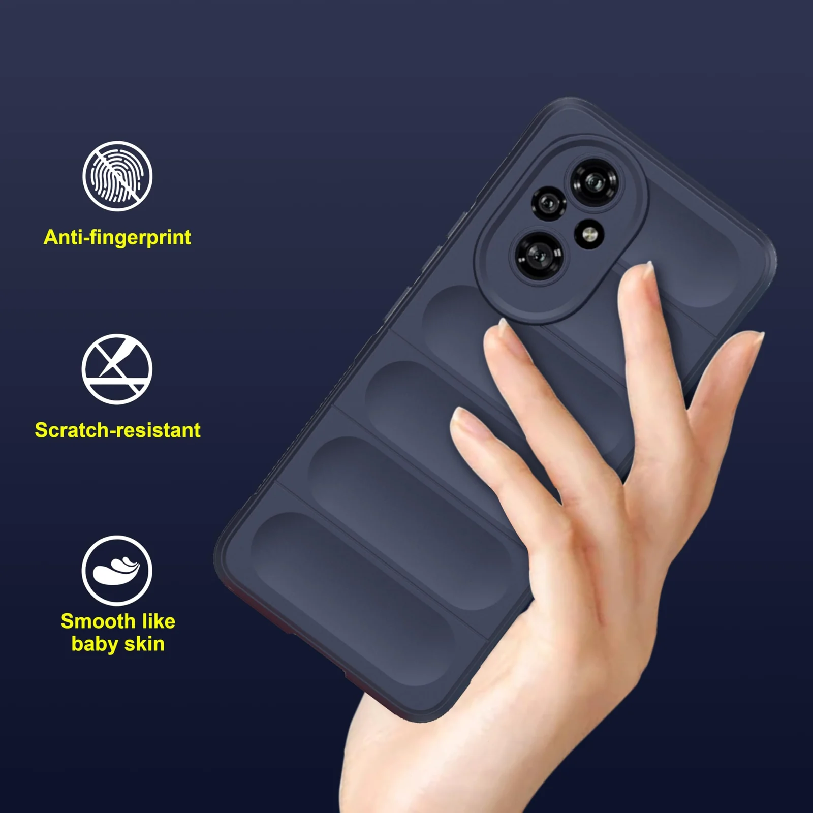 DL3 Mobilak Silicone Case for Honor 200 Pro 5G Heavy Duty Protective [Slim Fit] Shockproof Soft Flexible Protective Design Shock-Absorption TPU Cover With Camera Protection - Blue