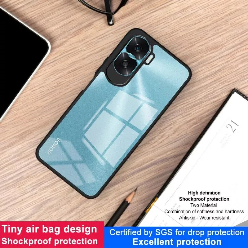 DL3 Mobilak Compatible with Honor 90 Lite/Honor X50i Case Transparent, Military-Grade Shockproof Anti-Yellowing, Slim Protective Phone Case Full Bumper Cover With Camera Lens Protective - Black