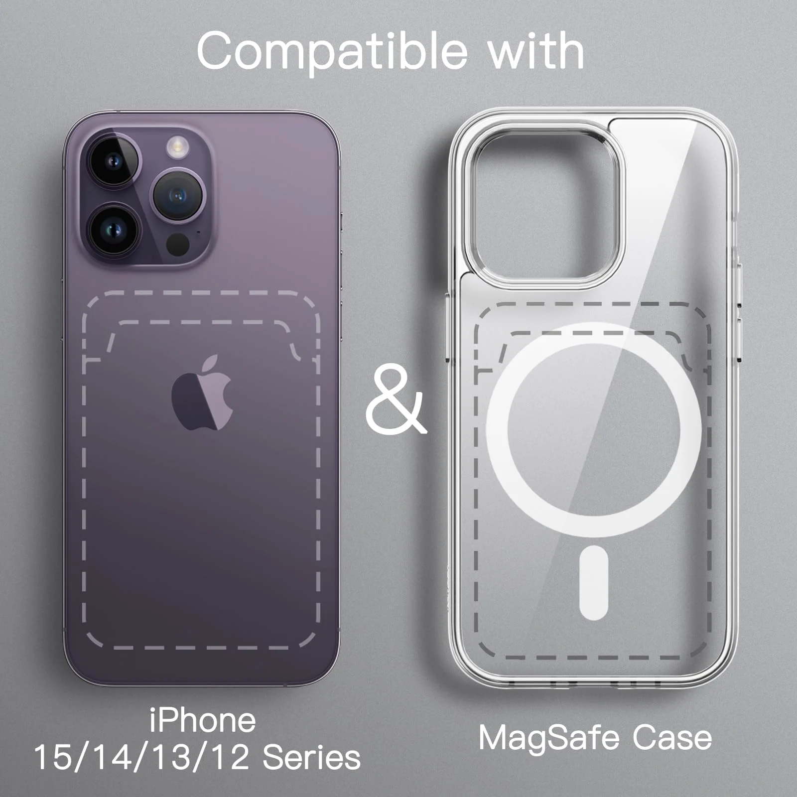 DL3 Mobilak Magnetic Card Holder Phone Wallet for iPhone 16/15/14/13/12 Series with MagSafe, Wallet for iPhone 16 15 14 Pro Max Plus Series, MagSafe 3 Wallet for iPhone 13 12 Pro Max Mini Series - Lavender