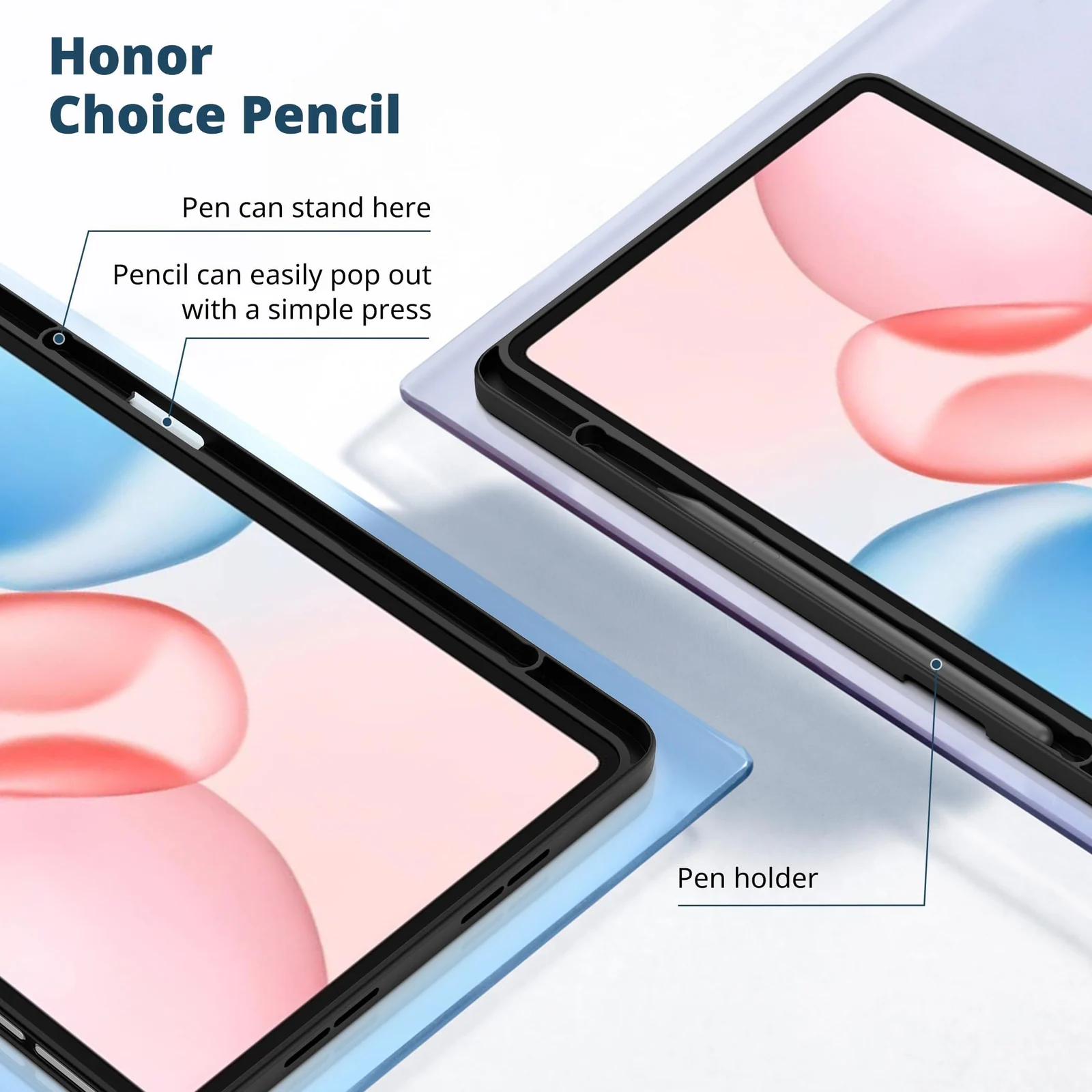 DL3 Mobilak Honor Pad 10 12.1 inch 2025 Case with Pen Holder, Soft TPU Back Trifold Stand Protective Smart Cover Flip, Auto Wake&Sleep - Black