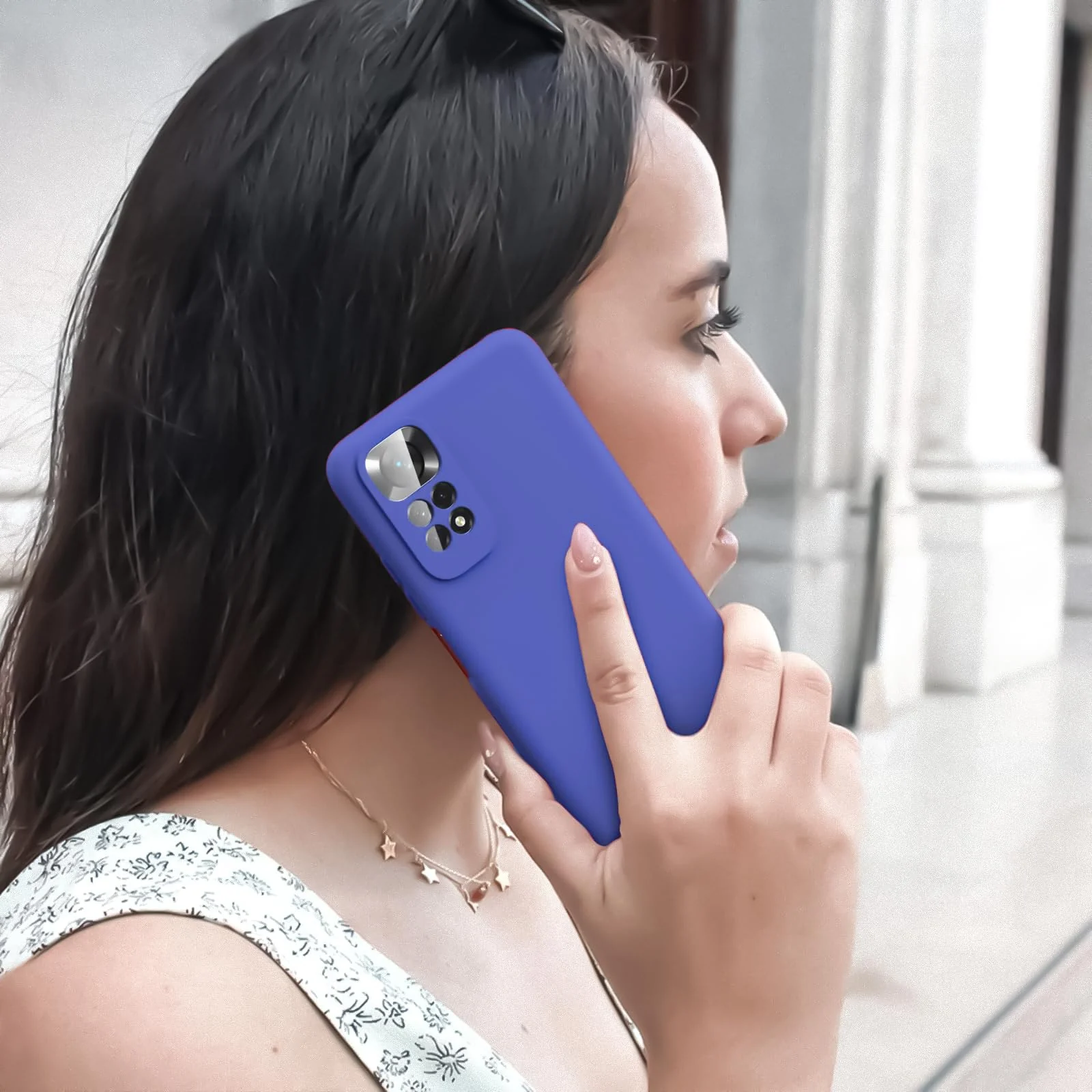 DL3 Mobilak Liquid Silicone Protective Case with Soft Microfiber Lining with Full Camera Protection for Xiaomi Redmi Note 12 Pro 4G / Redmi Note 11 Pro 4G&5G - Light Blue