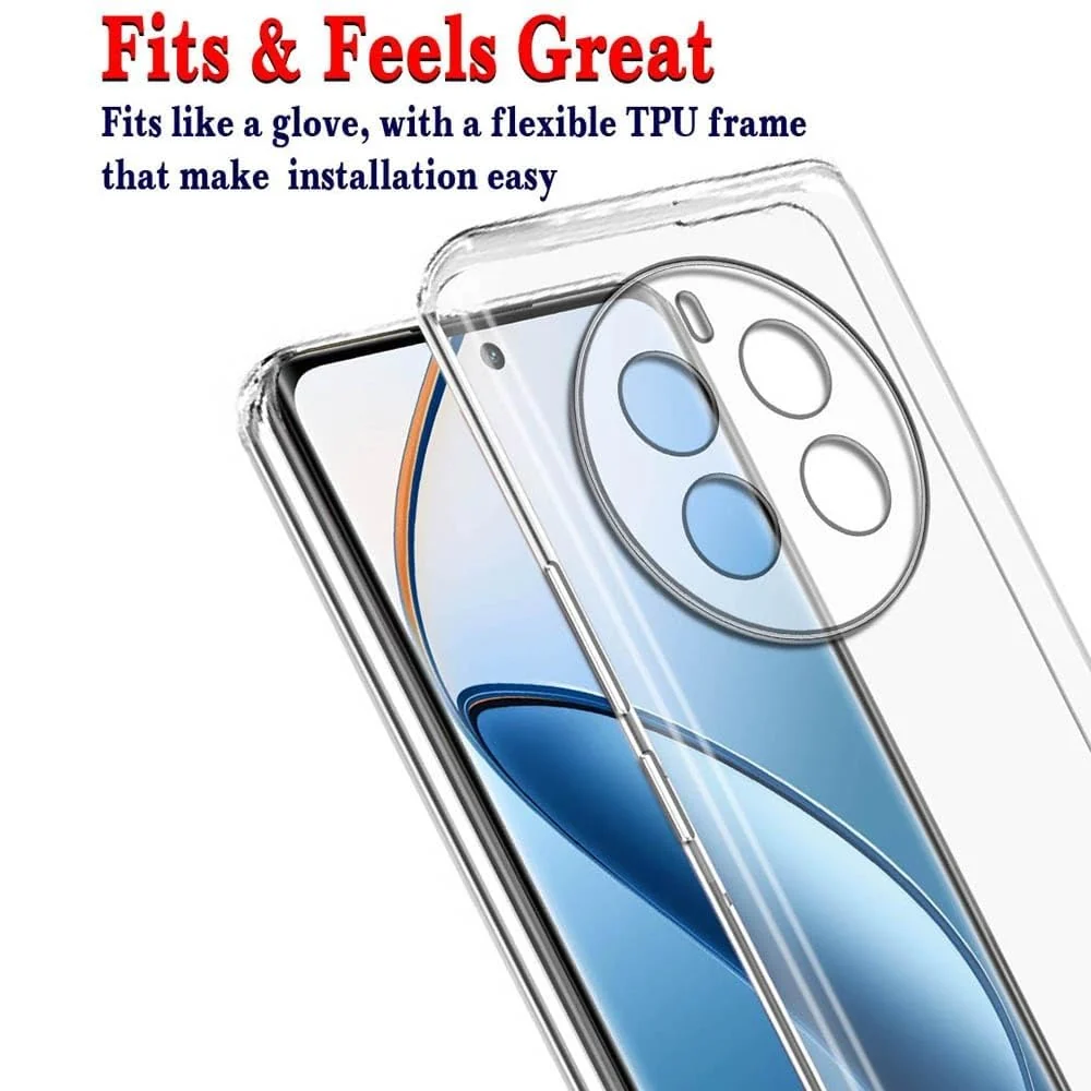 DL3 Mobilak Case Compatible with realme 12 Pro & realme 12 Pro+ Plus 5G Case Crystal Soft TPU Gel Case Flexible Silicone Anti-Scratch Camera Protection TPU Cover - Clear