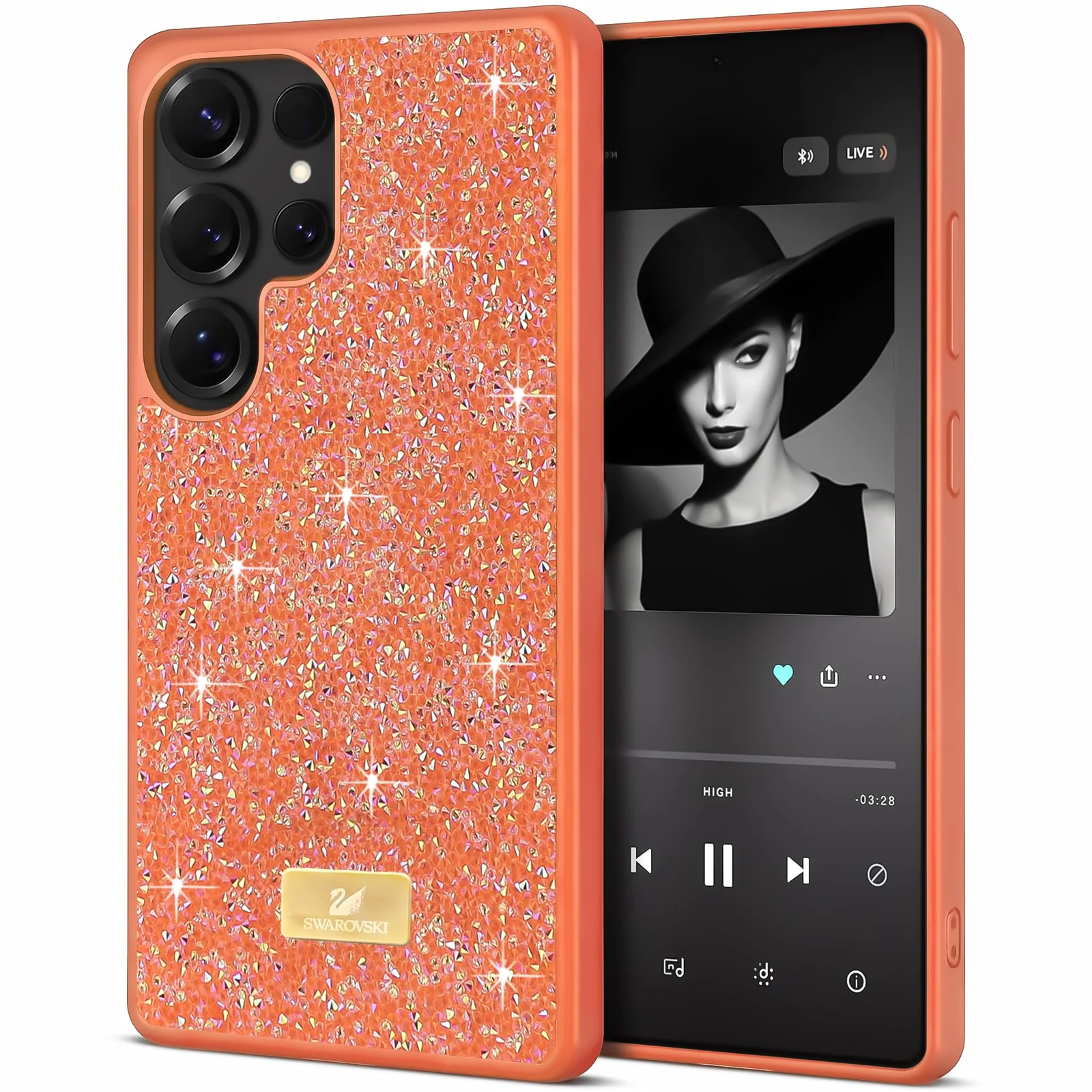 Case For Samsung Galaxy S26 Ultra Case Glitter, Sparkle Diamond Crystal Bling Case with Bling, Ultra Thin Lightweight Full Body Shockproof Anti-Scratch Protective Cover - Black