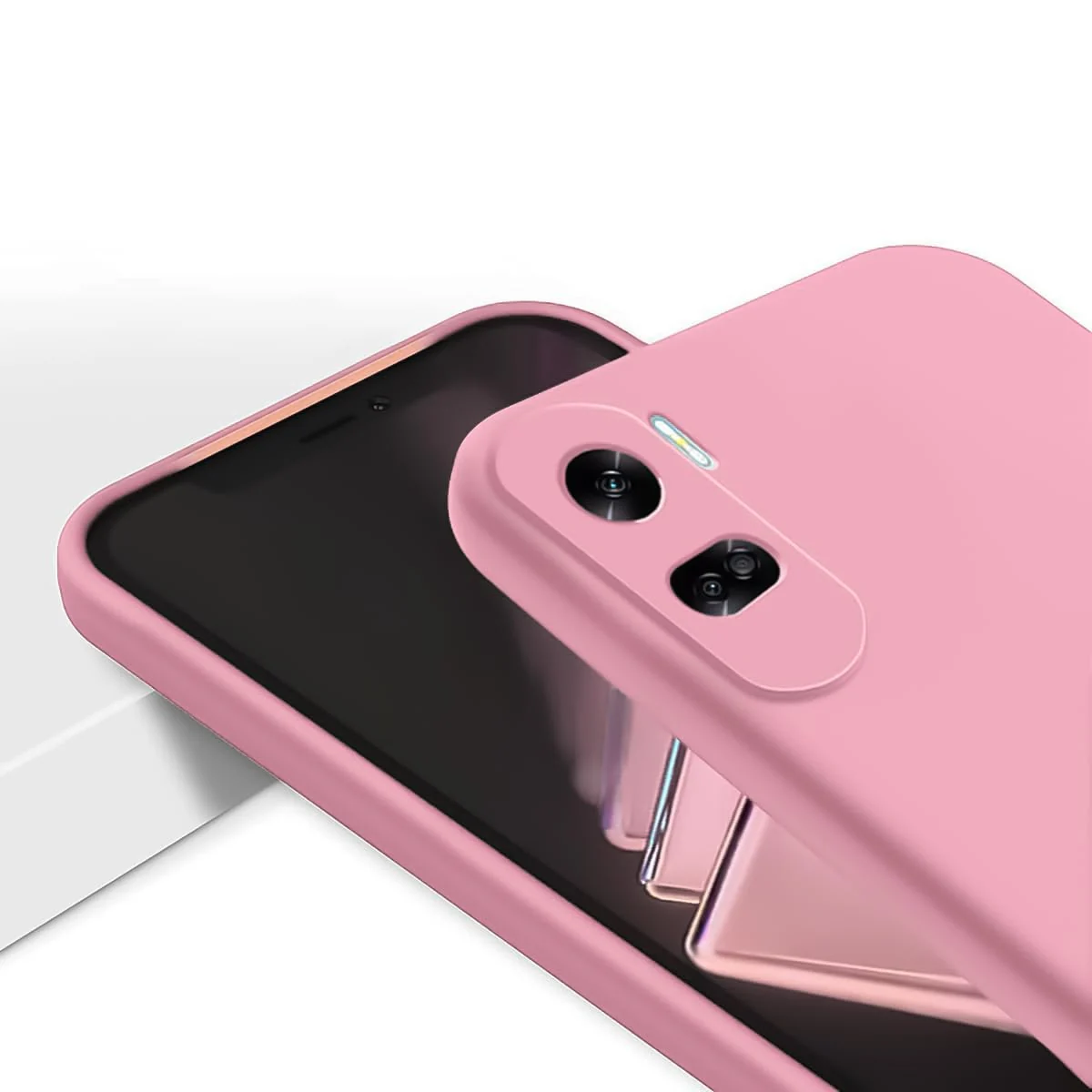 DL3 Mobilak Silicone Protective Case for Honor 90 Lite, Shock-absorbing protection, Scratch-resistant surface, Soft microfiber lining - Pink
