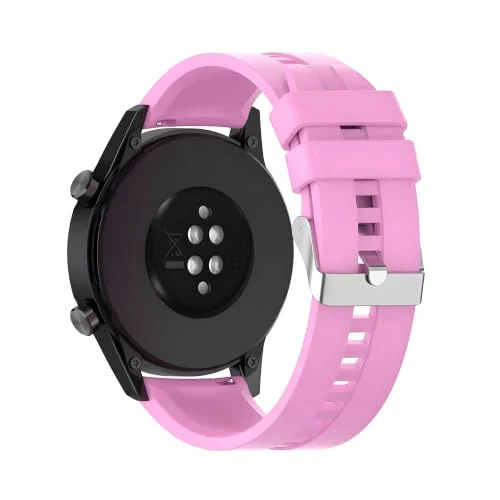 20MM Strap Silicone For Samsung Galaxy Watch 7/6/5/4 40MM 44MM/Watch 5 Pro 45MM/S2 classic/active 2 40MM 44MM Strap for Amazfit Active 2/2s/GTS 4/3/3 Pro/2/2e/GTS 2 Mini/4 Mini/Bip 3/3 Pro (B-Pink)